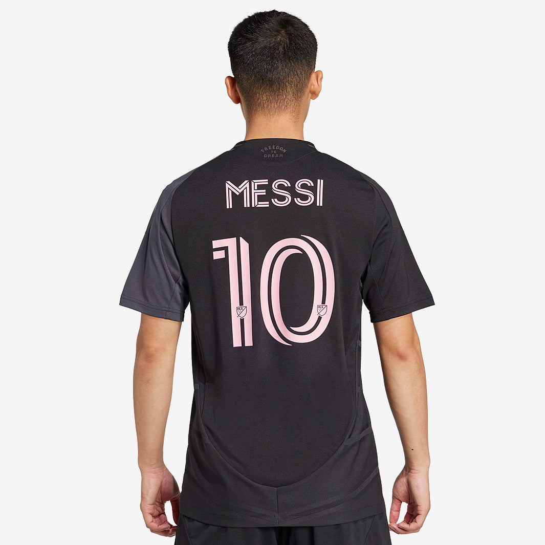 adidas Inter Miami 2025 Authentic Away Shirt with Messi 10 - Black