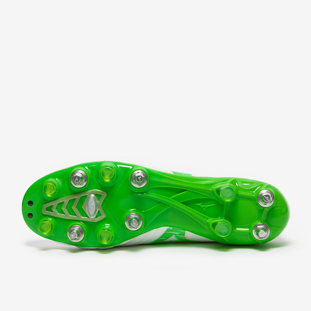 Mizuno Morelia Neo IV Beta Elite SG - White/Neon Green/Cool Gray
