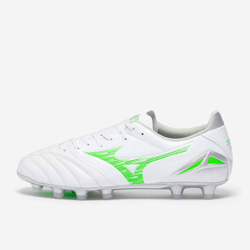 Mizuno Morelia Neo IV Pro FG - White/Neon Green/Cool Gray - Adult