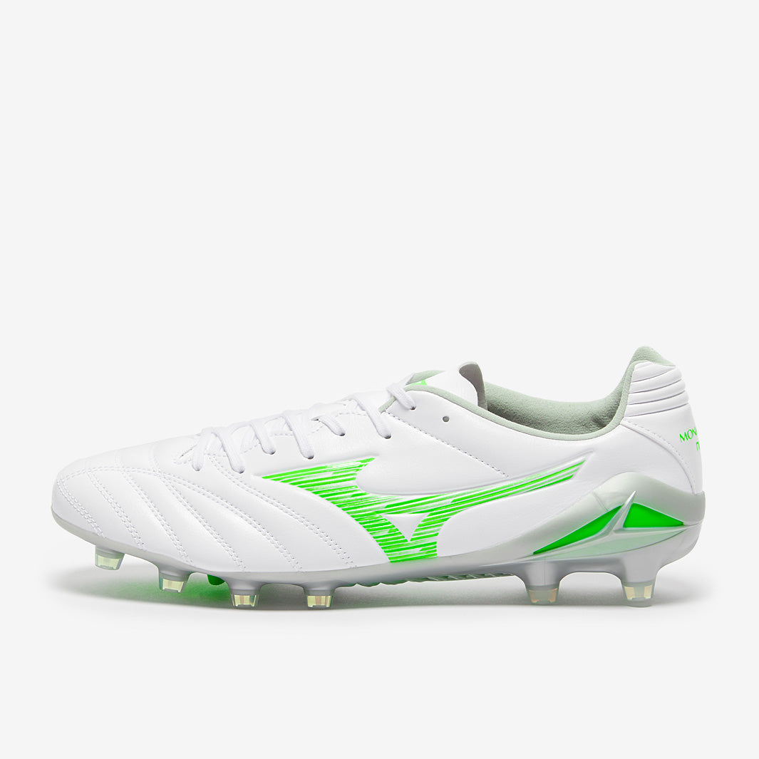 Mizuno Monarcida Neo III Pro FG - White/Neon Green - Adult Boots