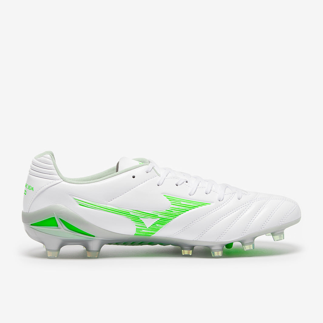 Mizuno Monarcida Neo III Pro FG - White/Neon Green - Adult Boots