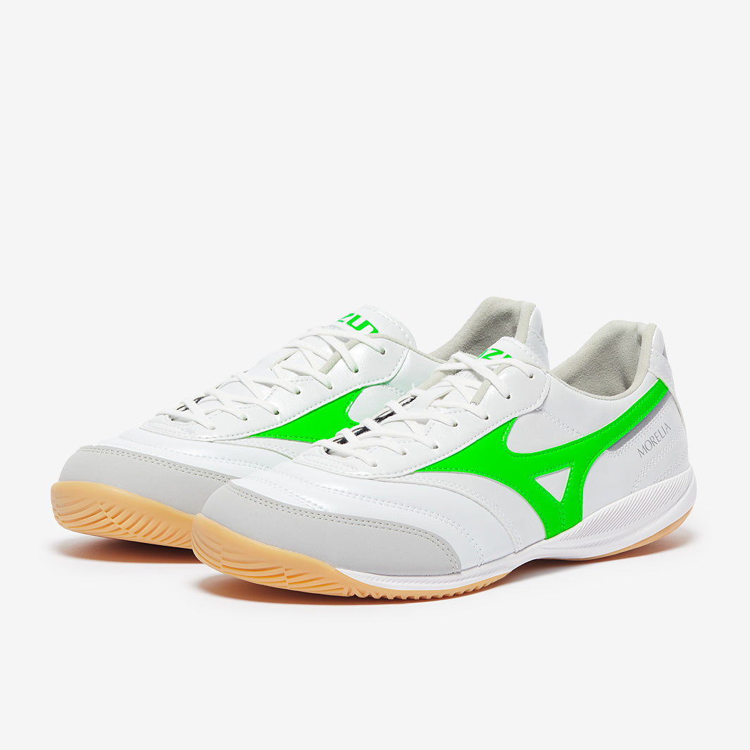Mizuno Morelia Sala Pro IN - White/Neon Green/Galaxy Silver