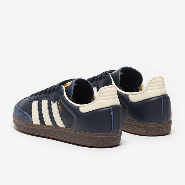 adidas gazelle silver green womens adidas Samba OG Shoes - Men's - Shadow Navy Blue / Golden Beige / Gum main image 1