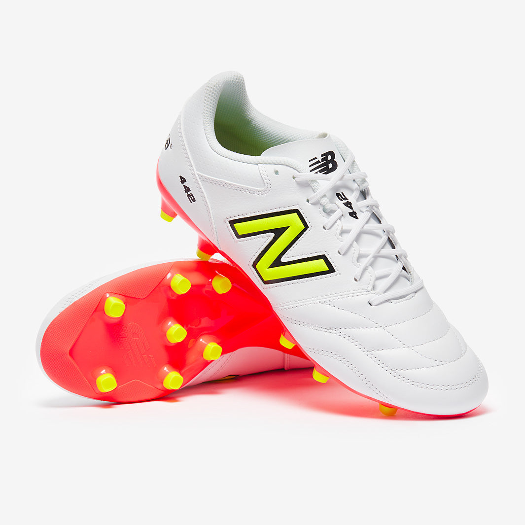 New Balance 442 V2 Team FG - Black/White - Mens Boots