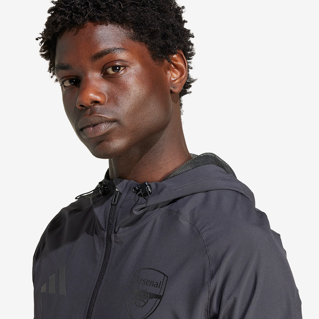 adidas Arsenal 24/25 Vis Tech Travel Jacket - Team Mid Grey - Mens adidas Arsenal 24/25 Vis Tech Travel Jacket - Team Mid Grey - Mens