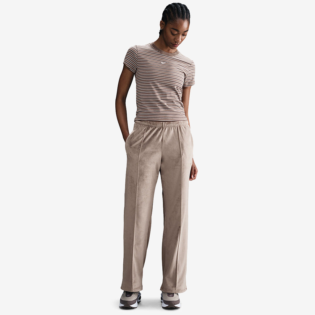 Nike Sportswear Womens Chill Knit Mid-Rise Velour Pants - Mink