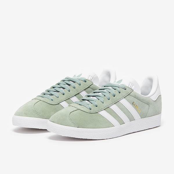 adidas gazelle silver green womens adidas Originals Gazelle - Silver Green/Ftw White/Gold Metallic - Trainers