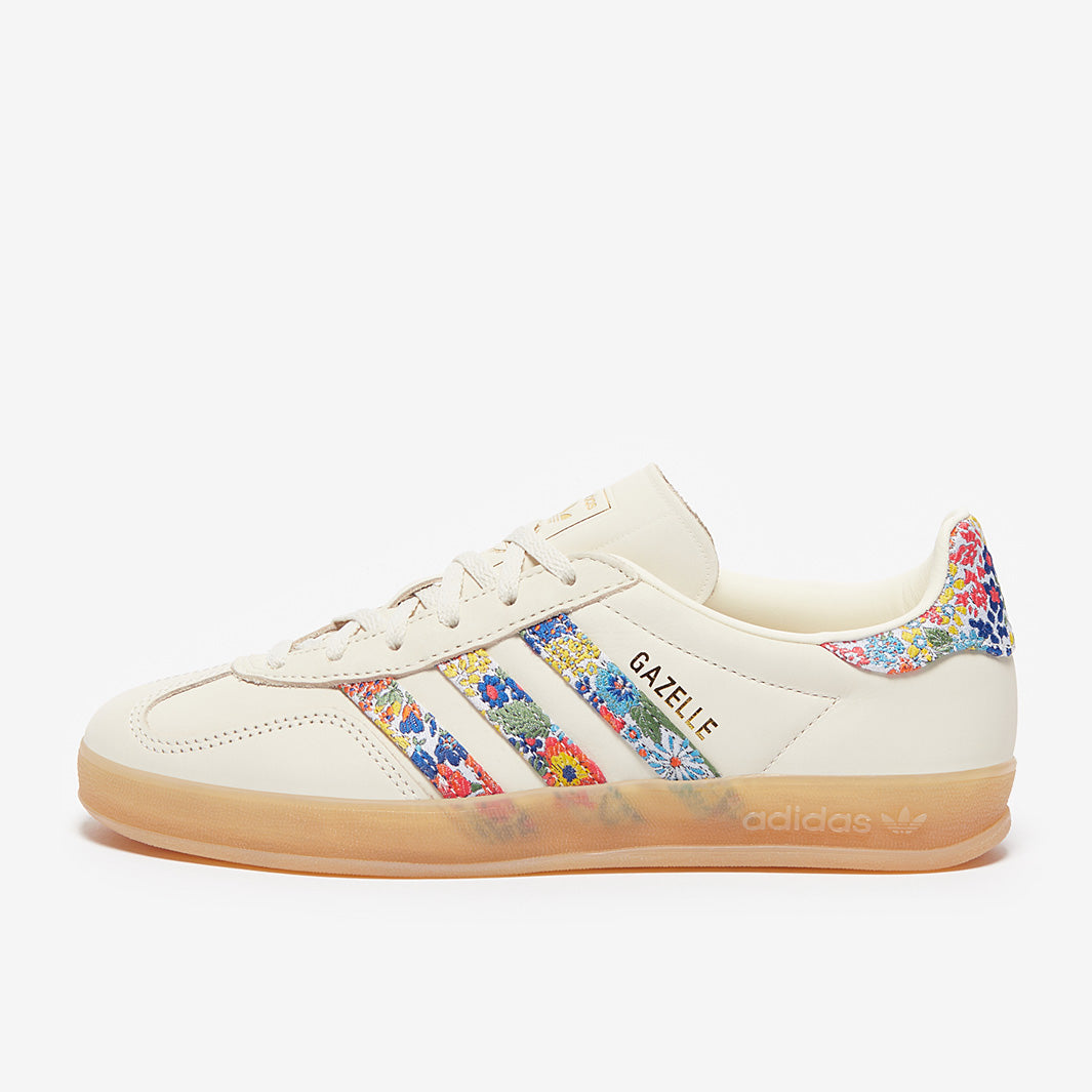 adidas Originals x Liberty London Womens Gazelle Indoor - Off White/Gold  Metallic/Gum - Trainers