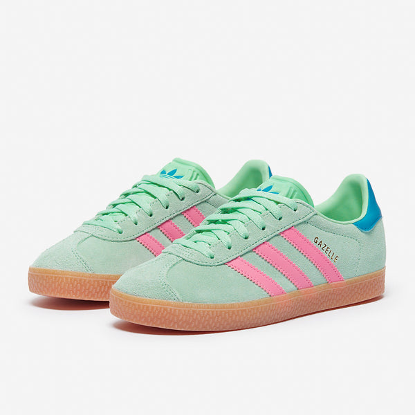 adidas Originals Younger Kids Gazelle (PS) - Clear Mint/Bliss Pink/Bright Blue - Trainers - Girls Shoes adidas Originals Younger Kids Gazelle (PS) - Clear Mint/Bliss Pink/Bright Blue - Trainers - Girls Shoes