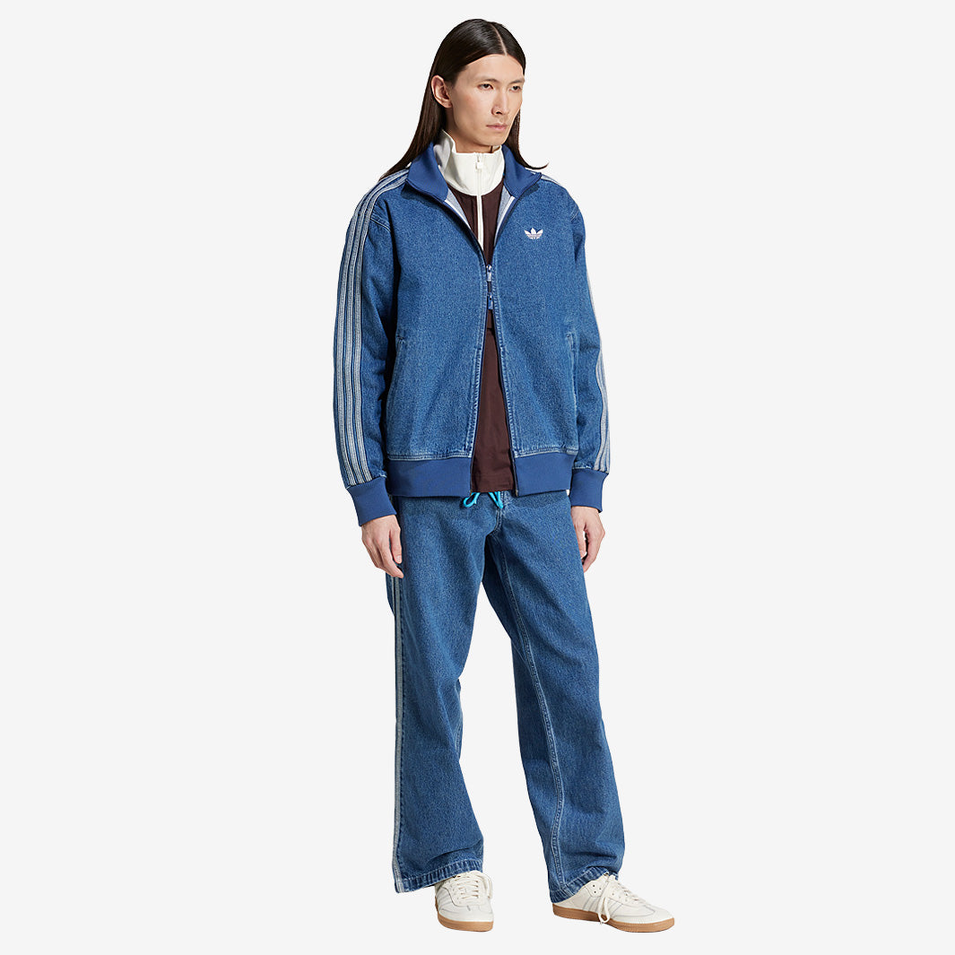 adidas Originals Adicolor Denim Firebird Track Top - Medium Blue