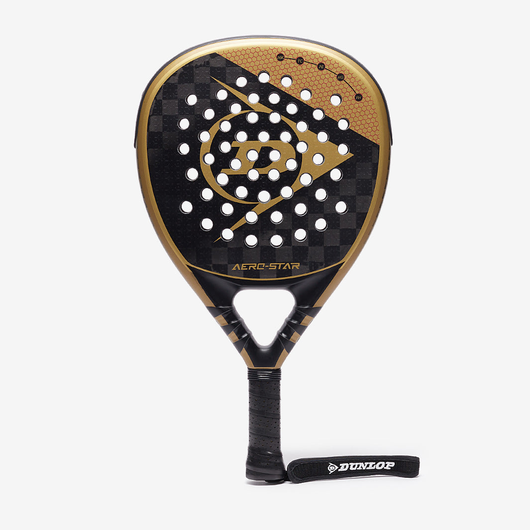 Dunlop Aero-Star パデルラケット ゴールド Dunlop Aero-Star Padel Racket - Black/Gold - Adult Padel Rackets