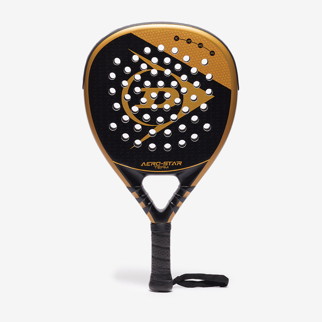 Dunlop Aero-Star パデルラケット ゴールド Dunlop Aero-Star Team Padel Racket - Black/Gold - Adult Padel Rackets