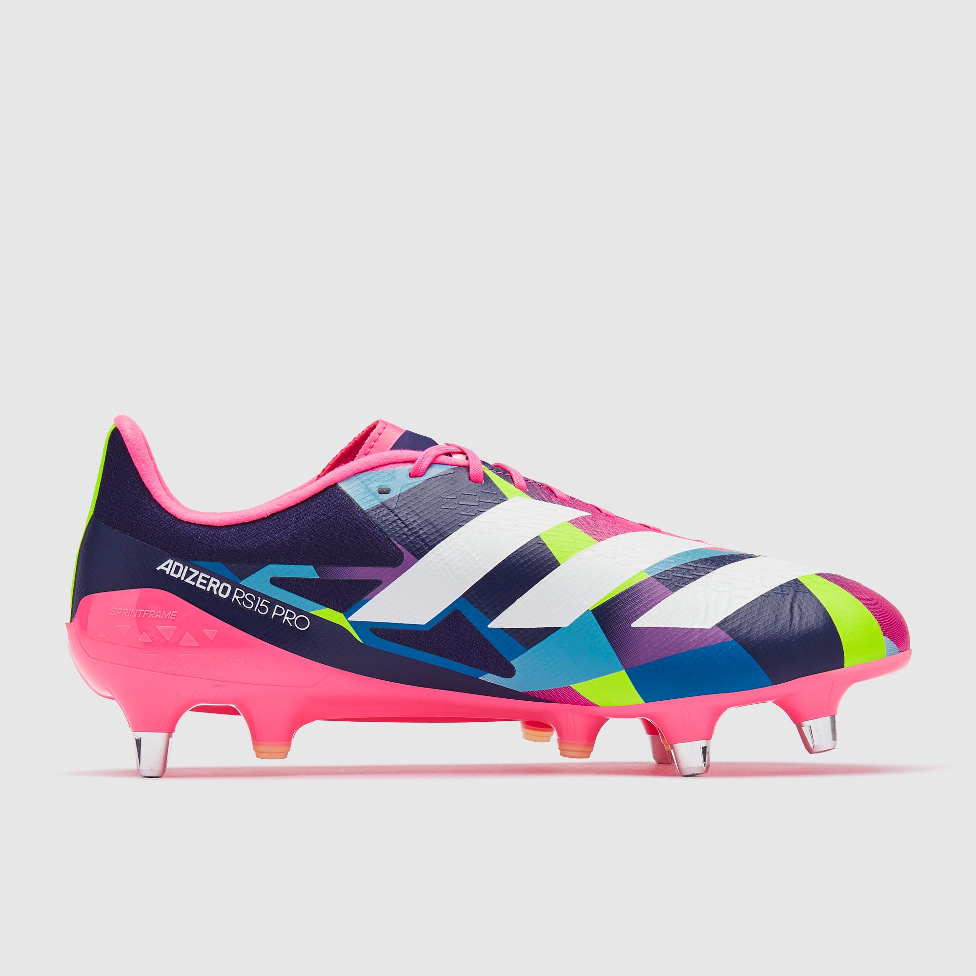 adidas Adizero RS15 Pro Soft Ground Rugby Boots - Lucid Pink/Ftwr