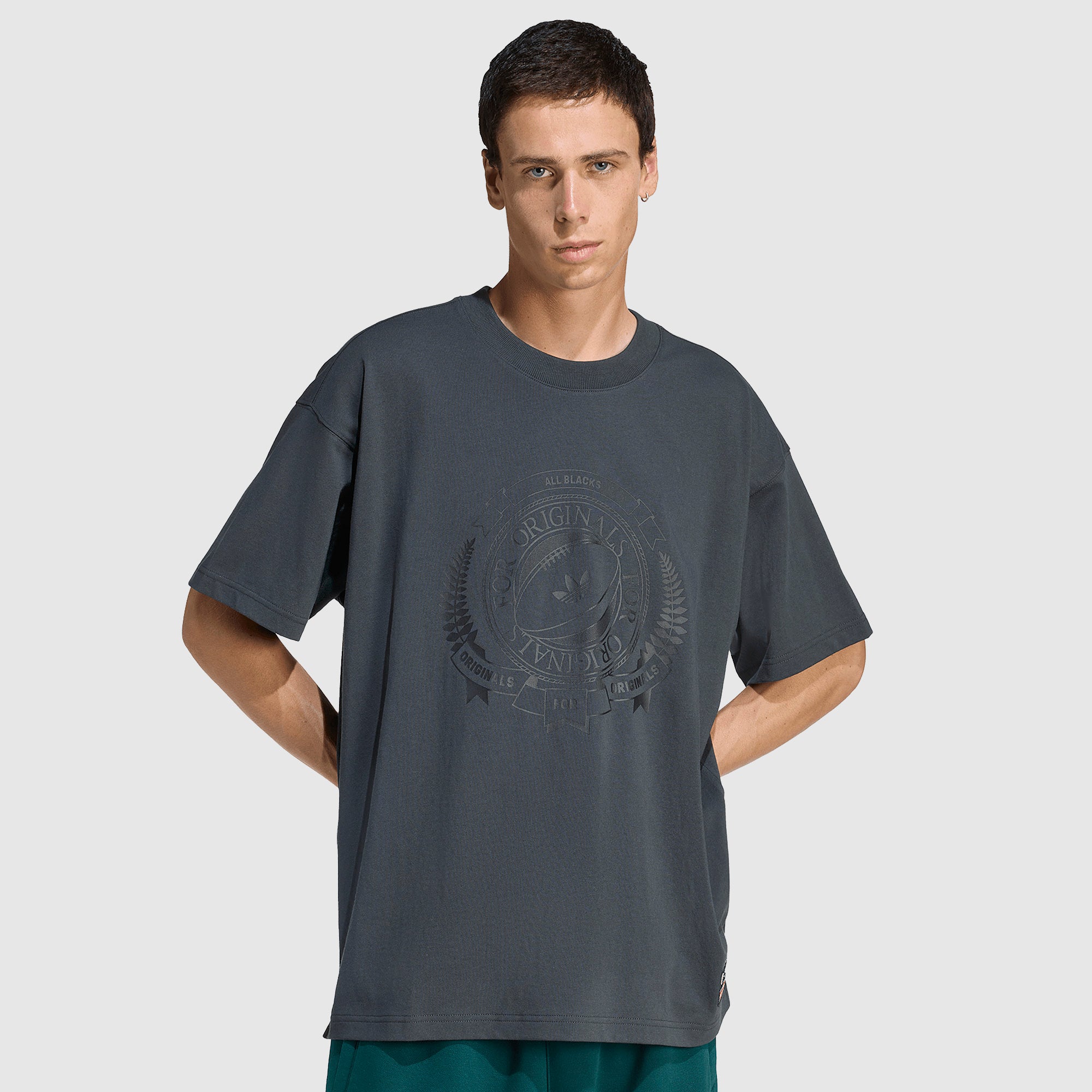 adidas All Black Cotton Tee - All Black/Blue Spark - Mens Replica