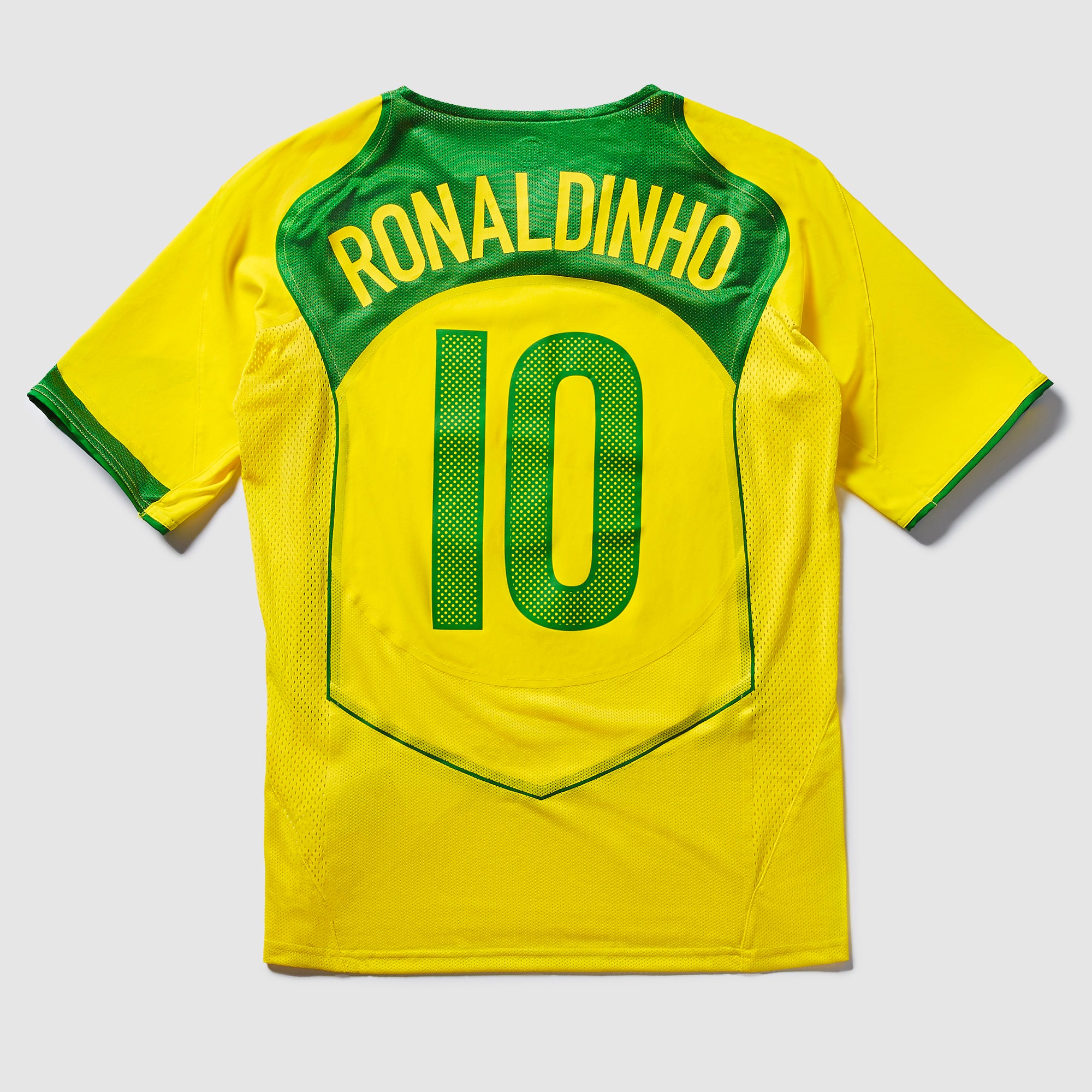 04's NIKE × CBF RONALDINHO Game Shirts Nike Brazil 2004 Re-Issue Shirt With Ronaldinho 10 - Opti Yellow