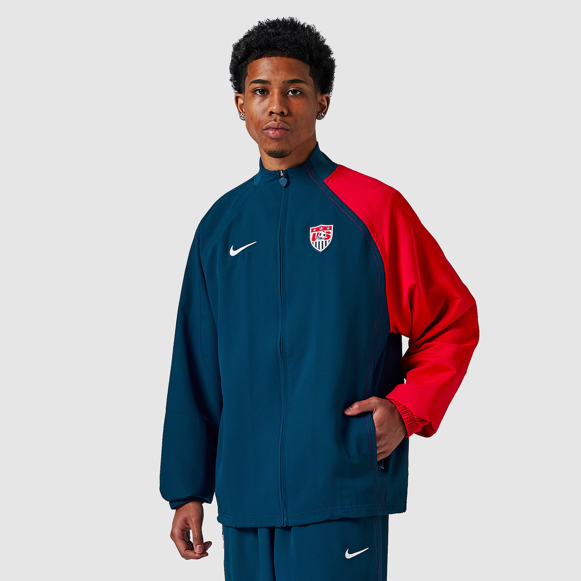 Nike USA 2004 Re-Issue Track Jacket - Coastal Blue/University Red