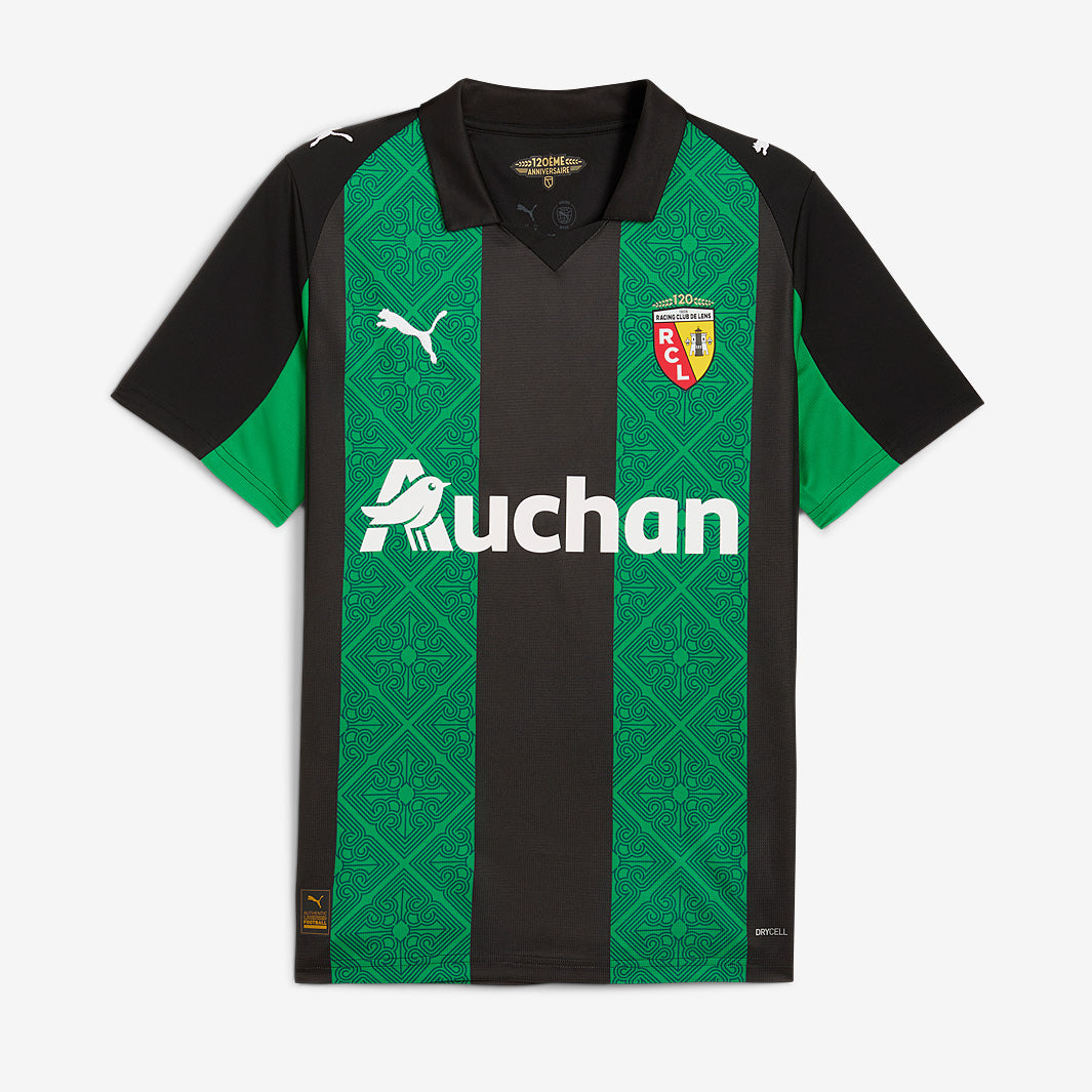Puma RC Lens 25/26 Away Shirt - Puma Black/Jade Green - Mens Replica