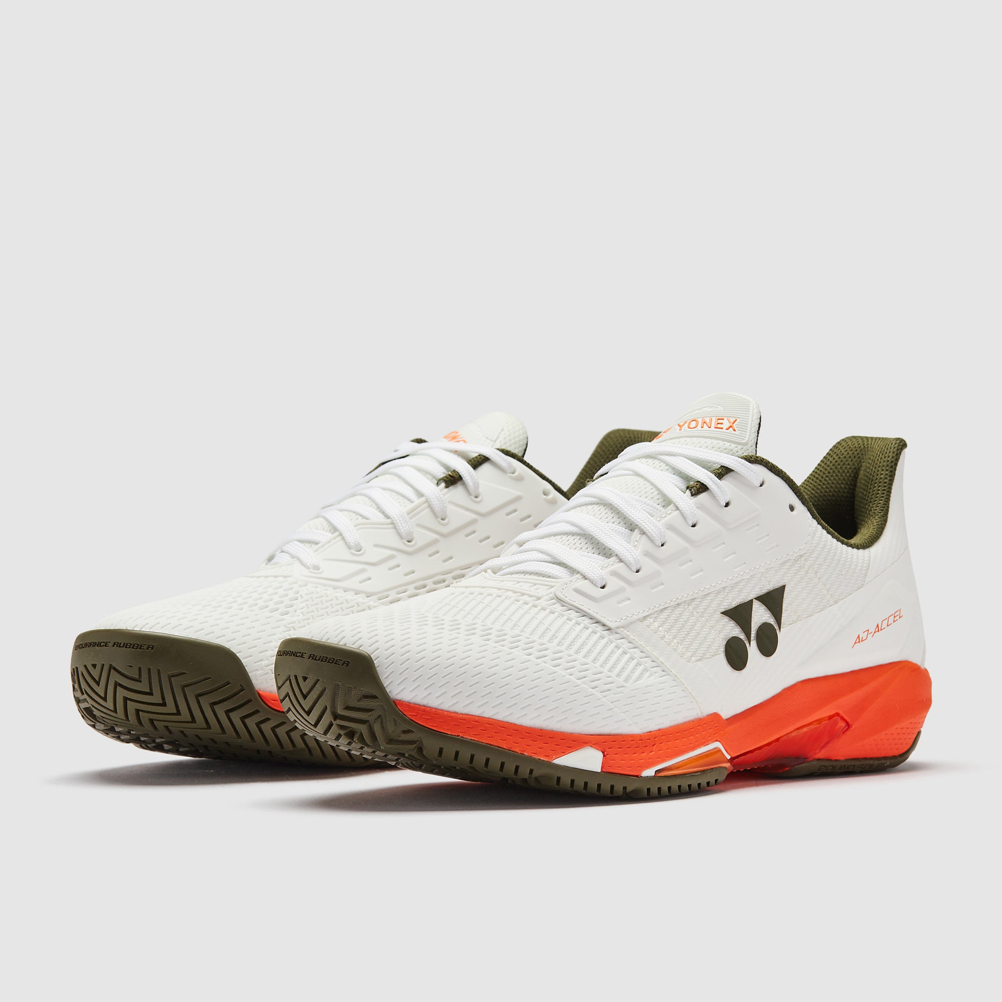 YONEX POWER CUSHION AD ACCEL テニスシューズ 27 Yonex AD Accel Tennis Shoes - White/Orange - Mens Shoes