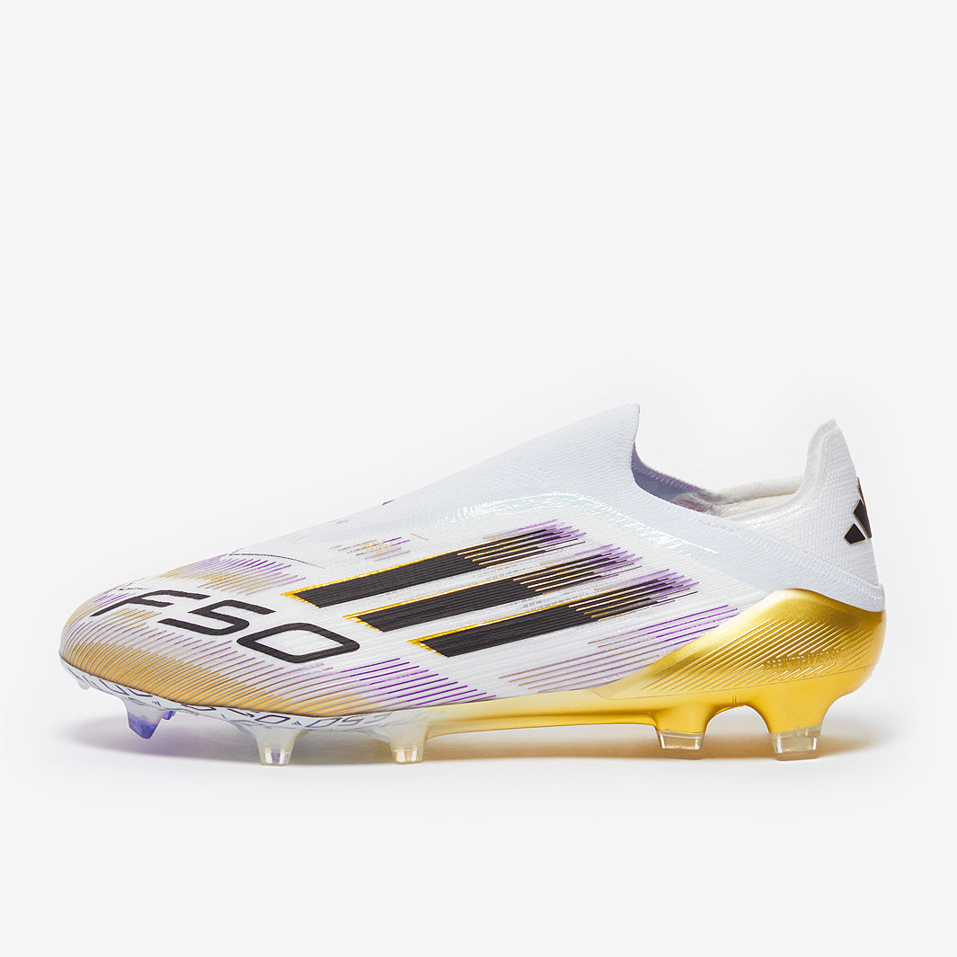 adidas F50 Elite Laceless Firm Ground - White/Core Black/Met Gold