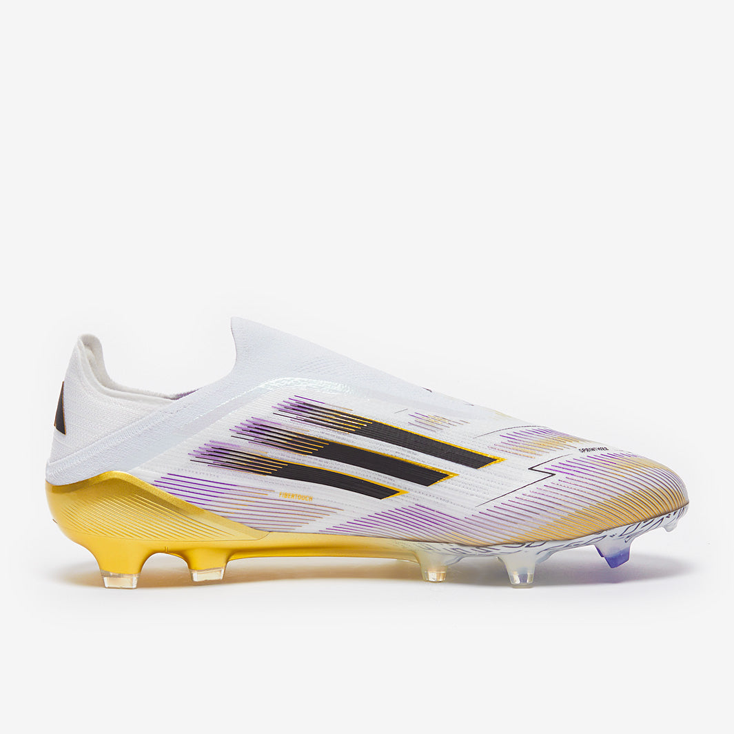 adidas F50 Elite Laceless Firm Ground - White/Core Black/Met Gold