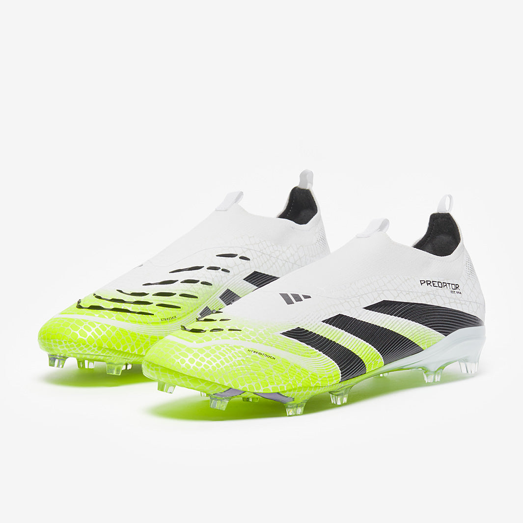 adidas Kids Predator Elite Laceless Firm Ground - Ftwr White/Core