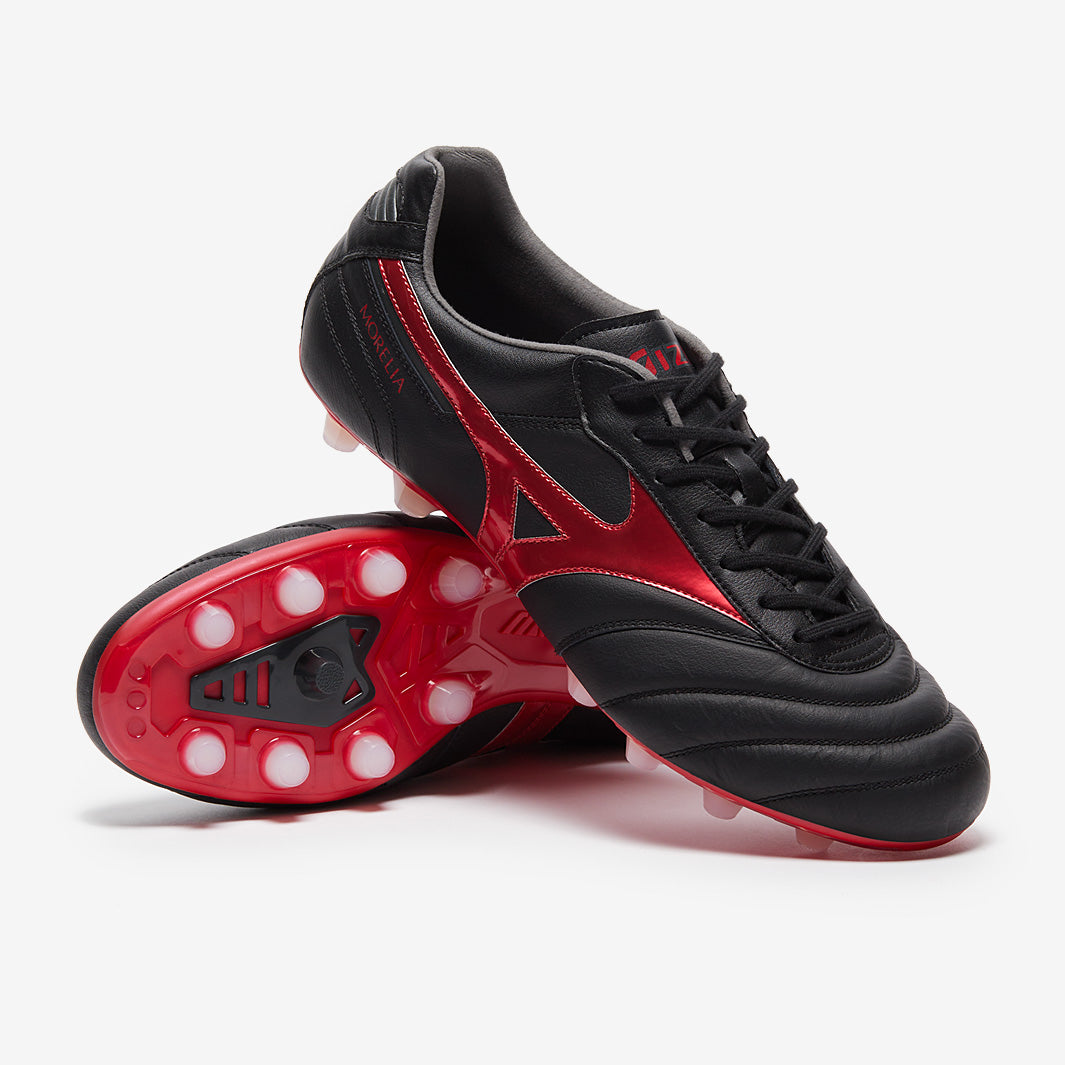 Mizuno Morelia II Elite Firm Ground - Black/Morelia 40th Red/Black