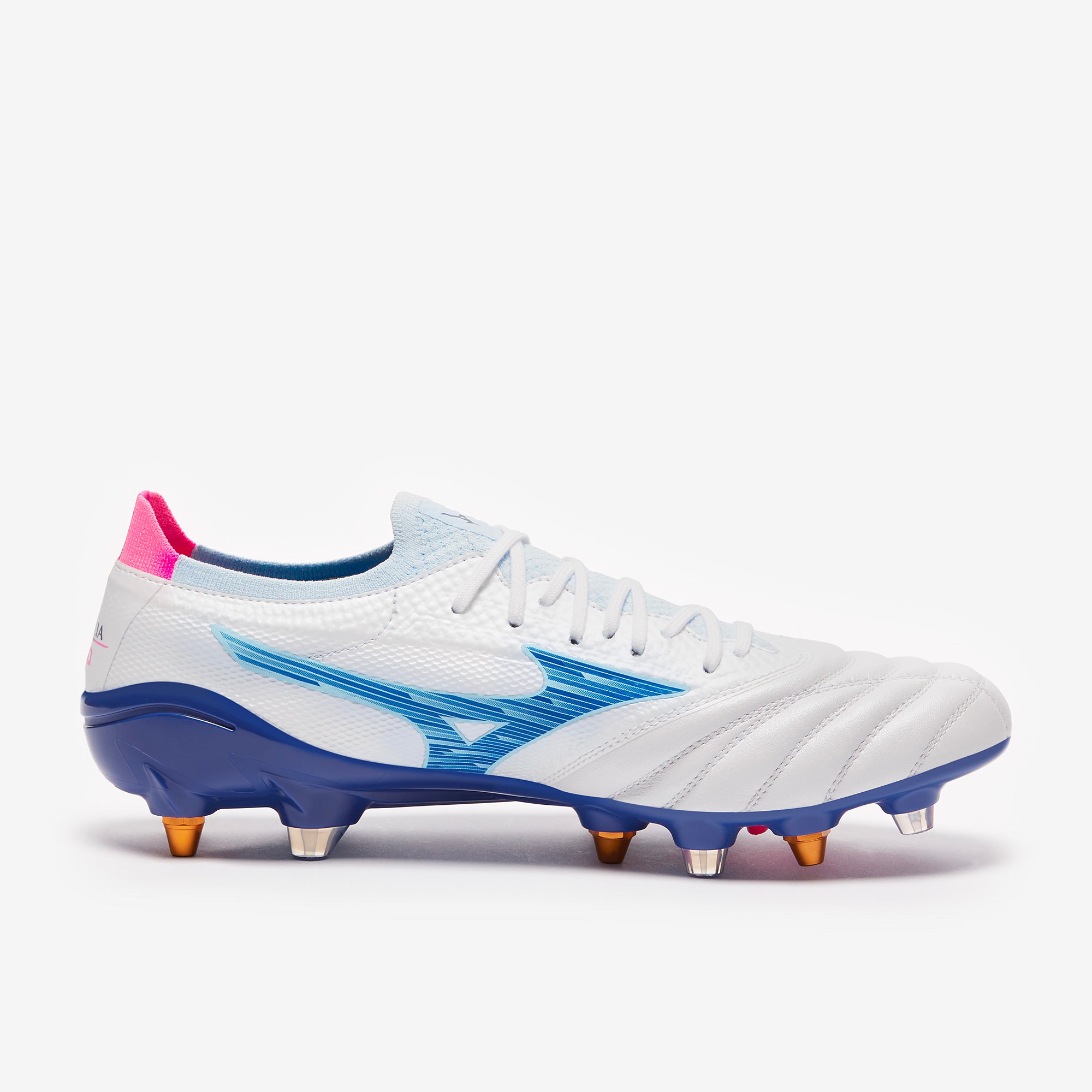 MORELIA NEO サッカーシューズ ホワイト/ブルー/ピンク Mizuno Morelia Neo IV Beta Elite Mix Soft Ground - White/Tanager
