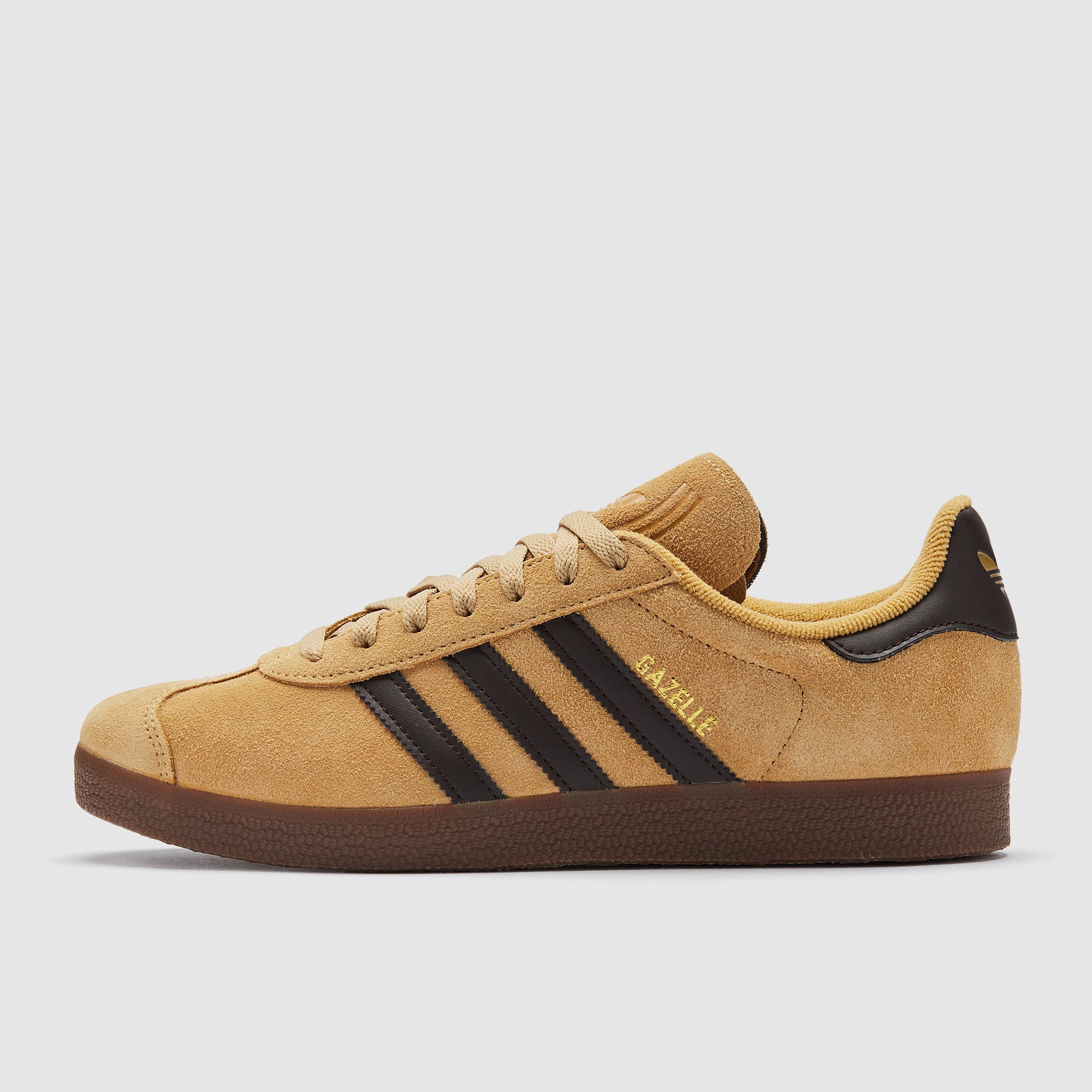 adidas Originals Gazelle - Golden Beige/Dark Brown/Gold Metallic -Trainers  - Mens Shoes