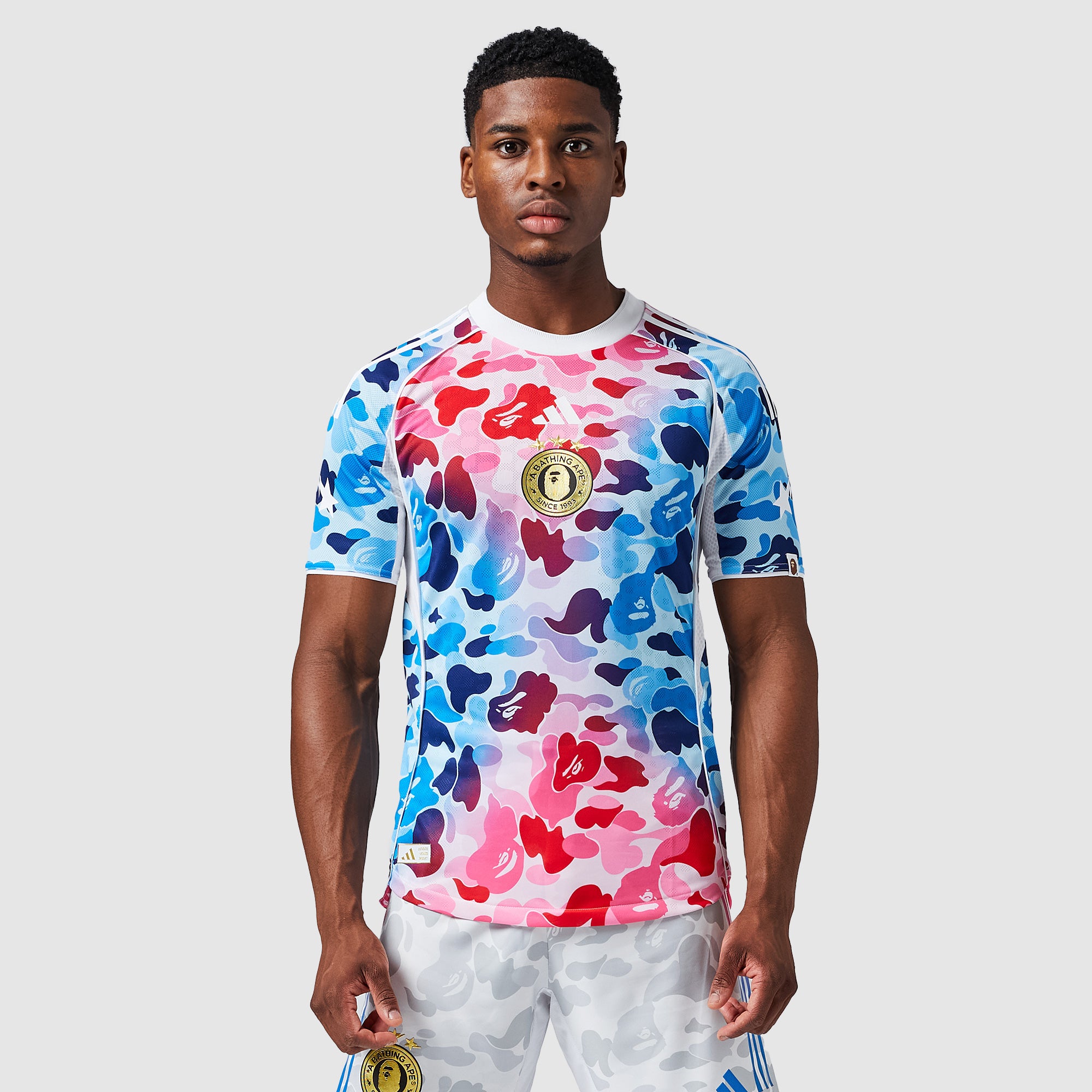 adidas Originals x BAPE Shirt - Shock Blue - Mens Clothing