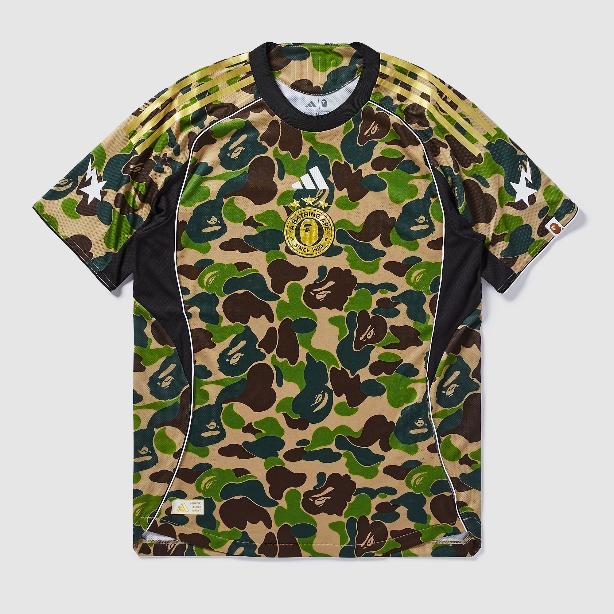 BAPE × adidas カモ ゲームシャツ S adidas Originals x BAPE Shirt - Crew Green - Mens Clothing