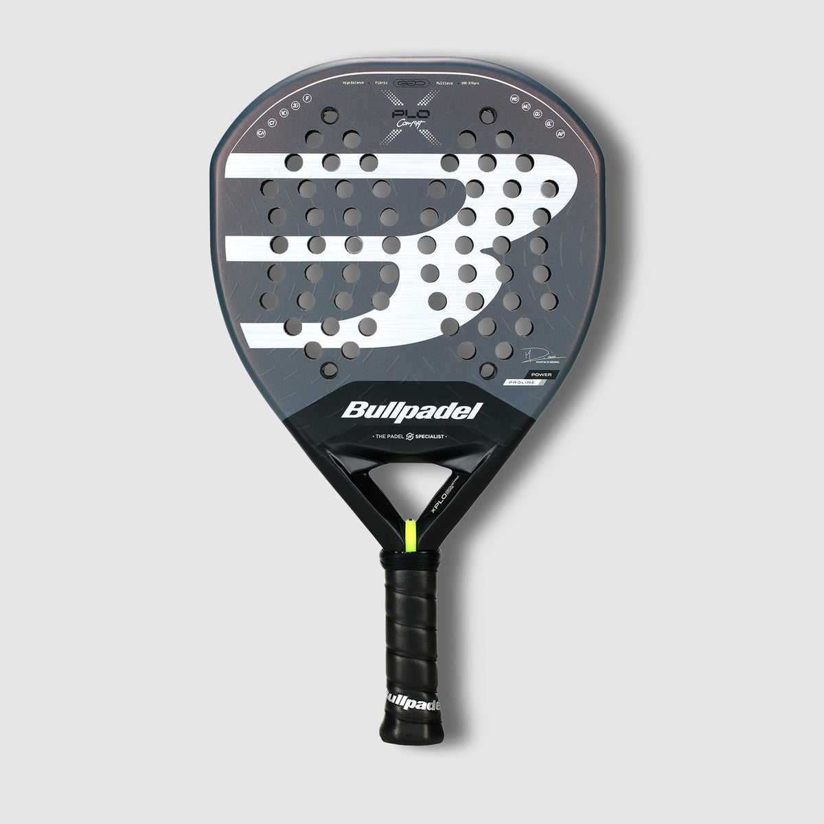 Bullpadel Racket Range Bullpadel Xplo Comfort 26 Padel Racket - Grey/Silver/Black - Adult ...