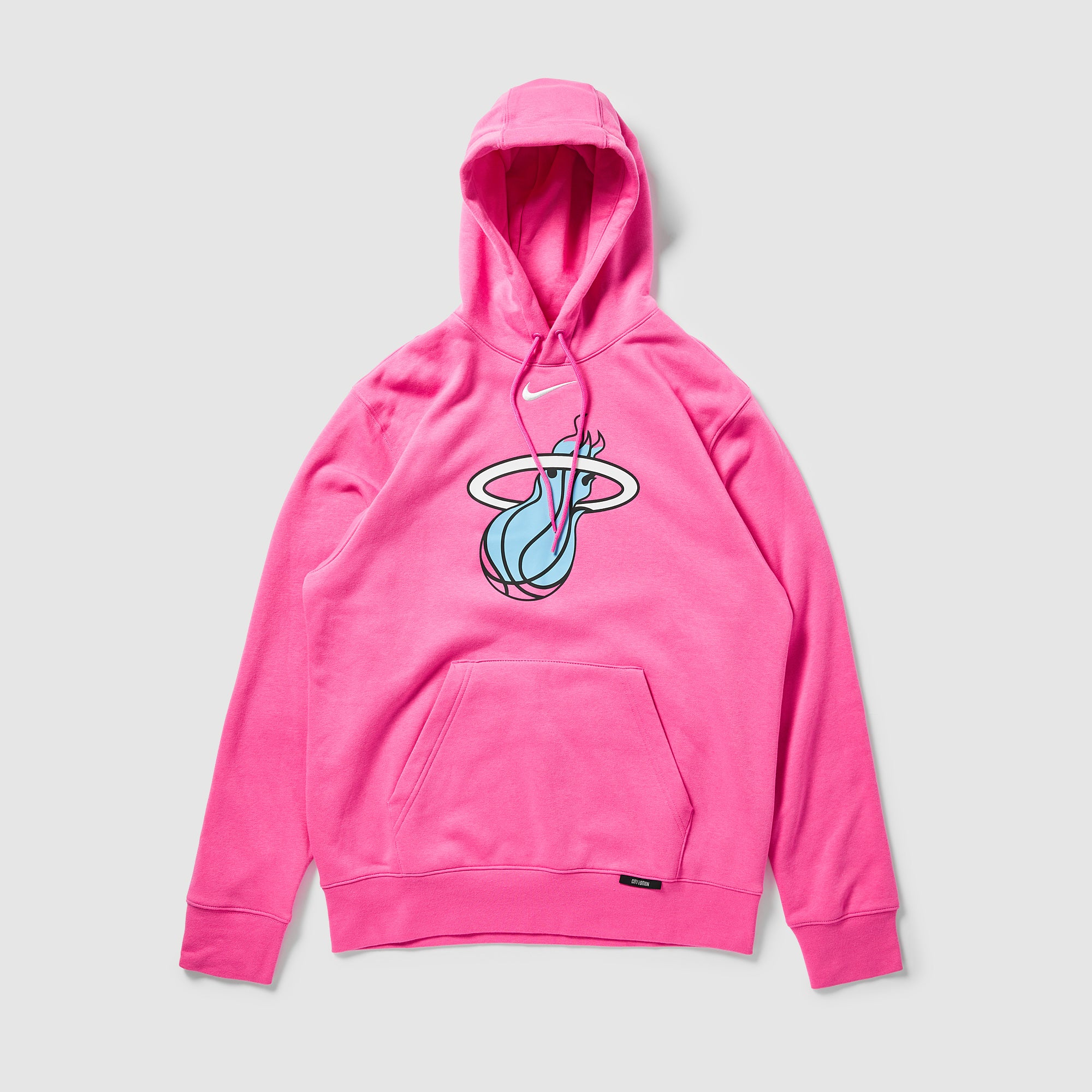 Nike NBA Miami Heat City Edition Logo Club Hoodie - Laser Fuchsia