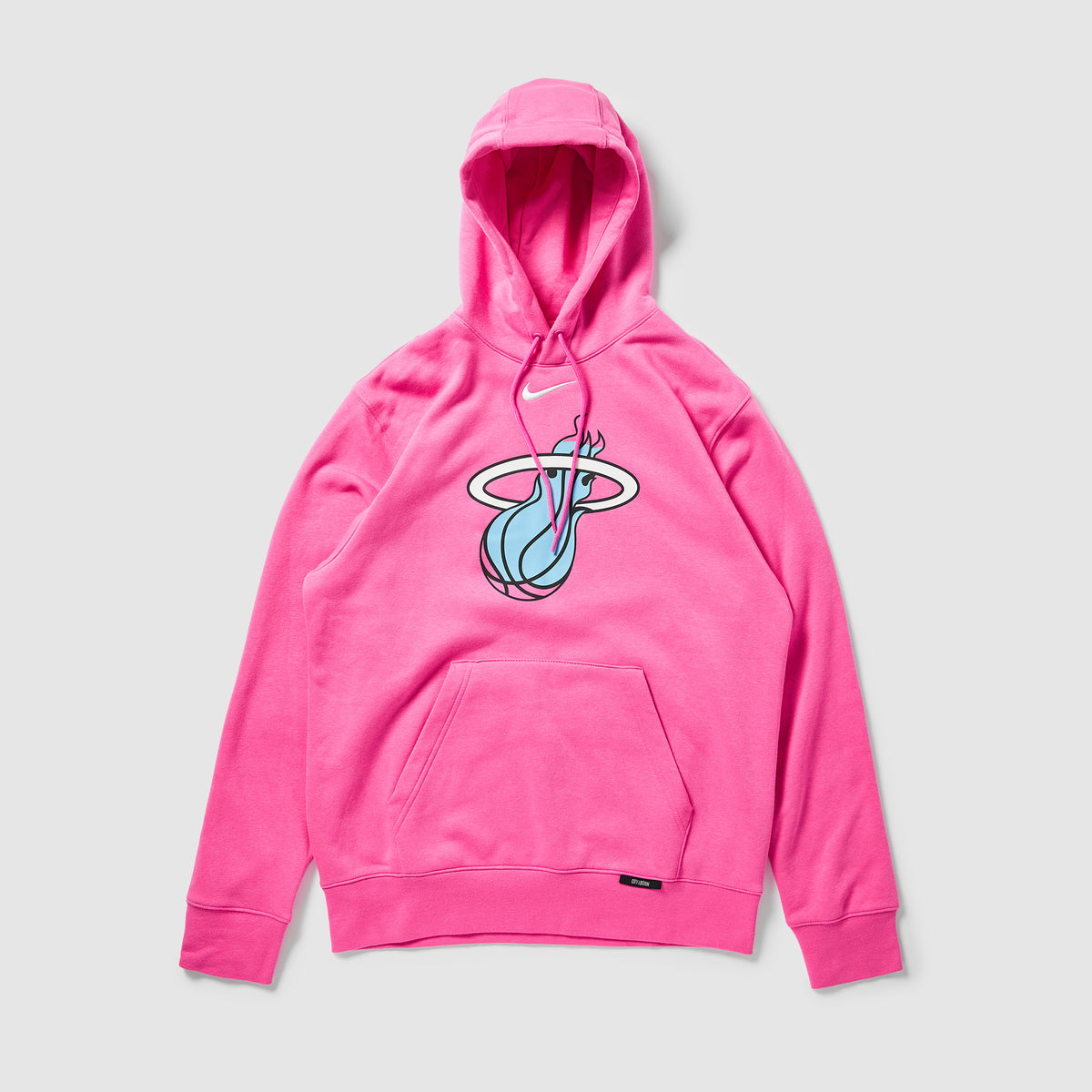 Nike NBA Miami Heat City Edition Logo Club Hoodie - Laser Fuchsia 