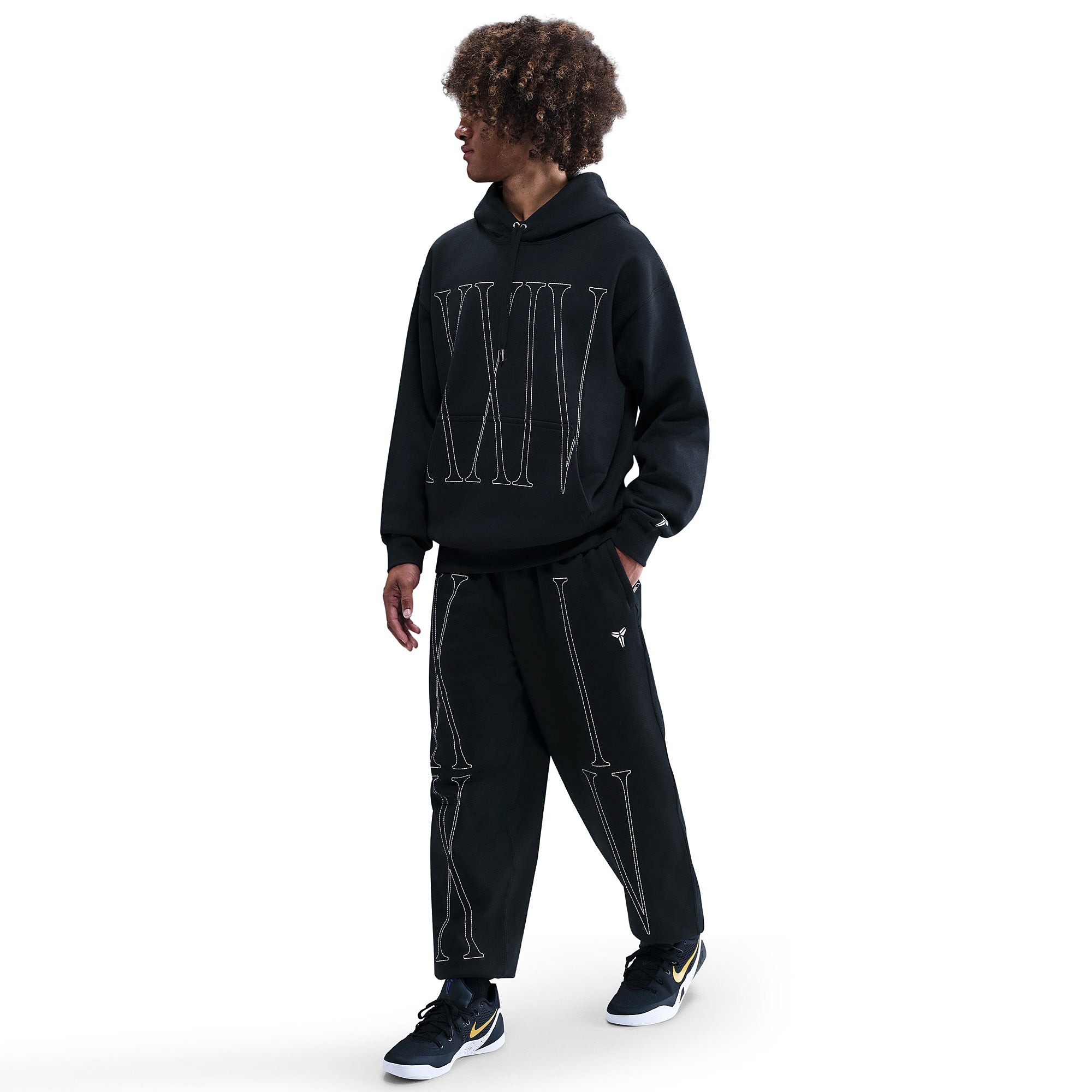 Nike Kobe Bryant Fleece Basketball Pants - Black/White - Bottoms
