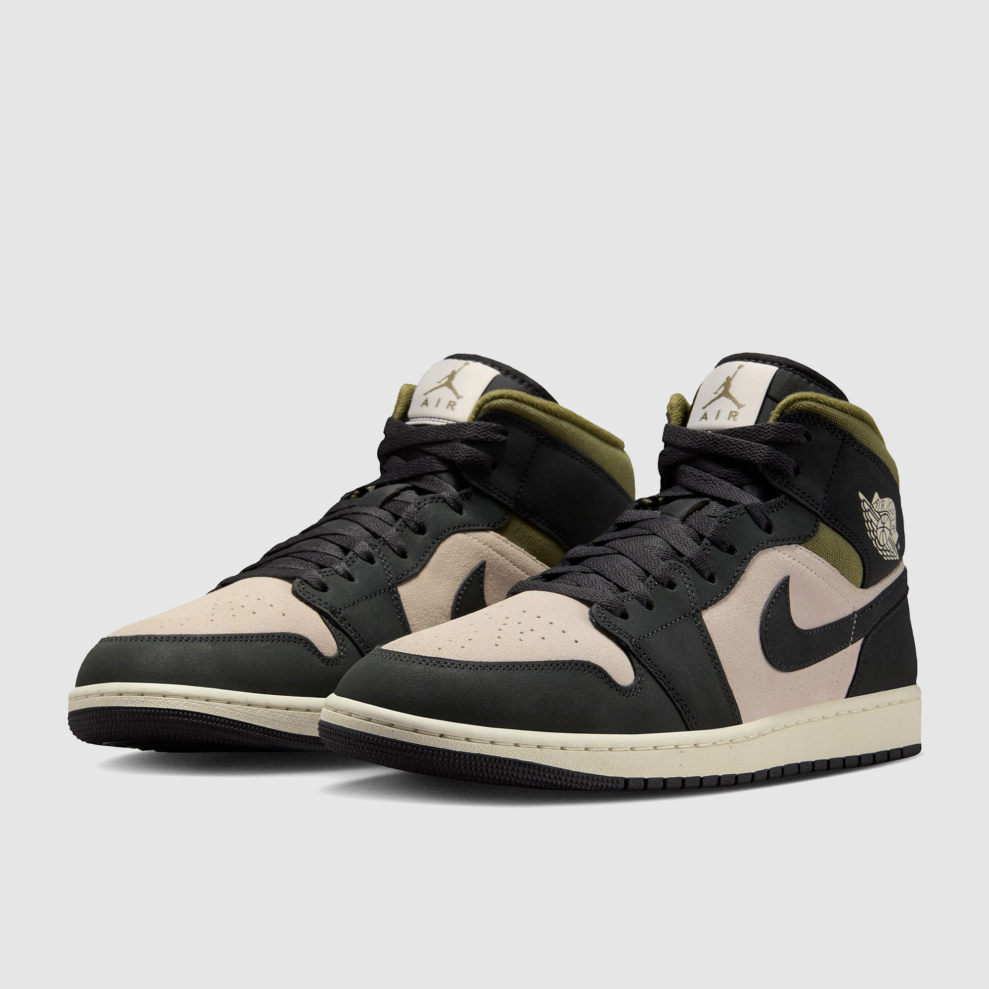 Air Jordan 1 Mid SE - Lt Orewood Brown/Off Noir/Medium Olive