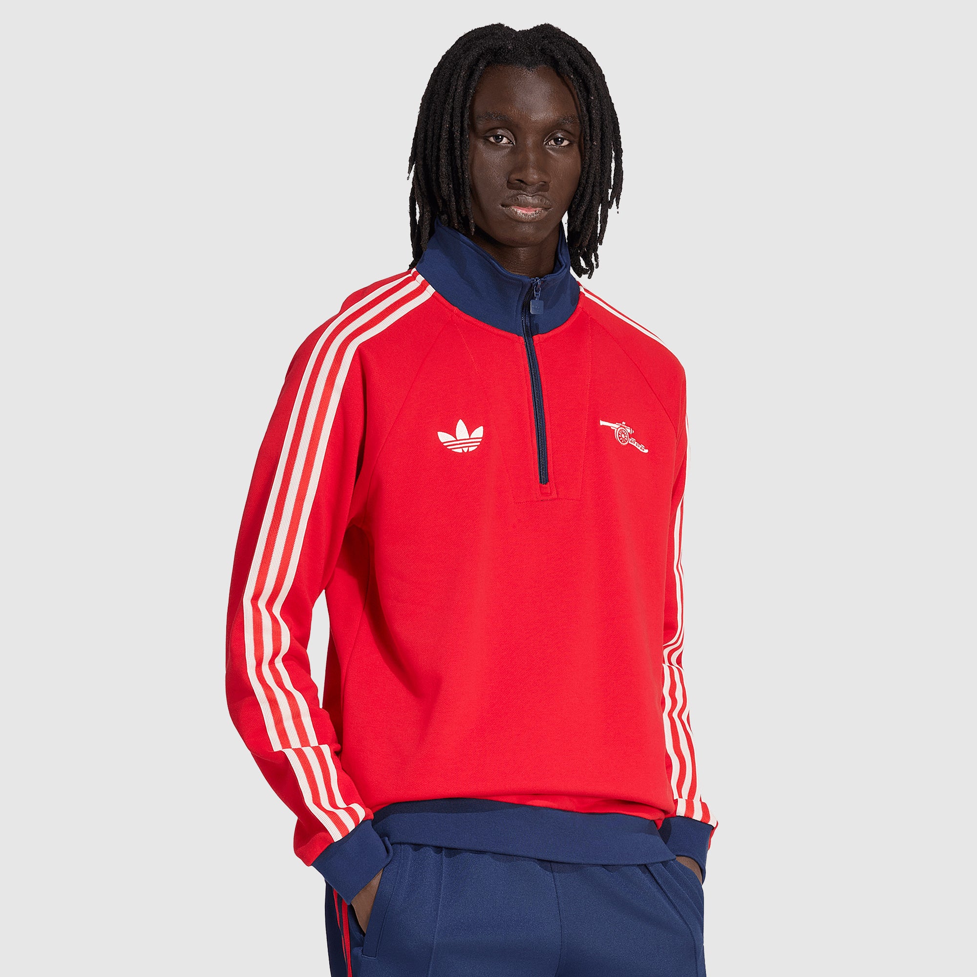adidas Originals Ajax 1/4 Zip - Black - Mens Replica