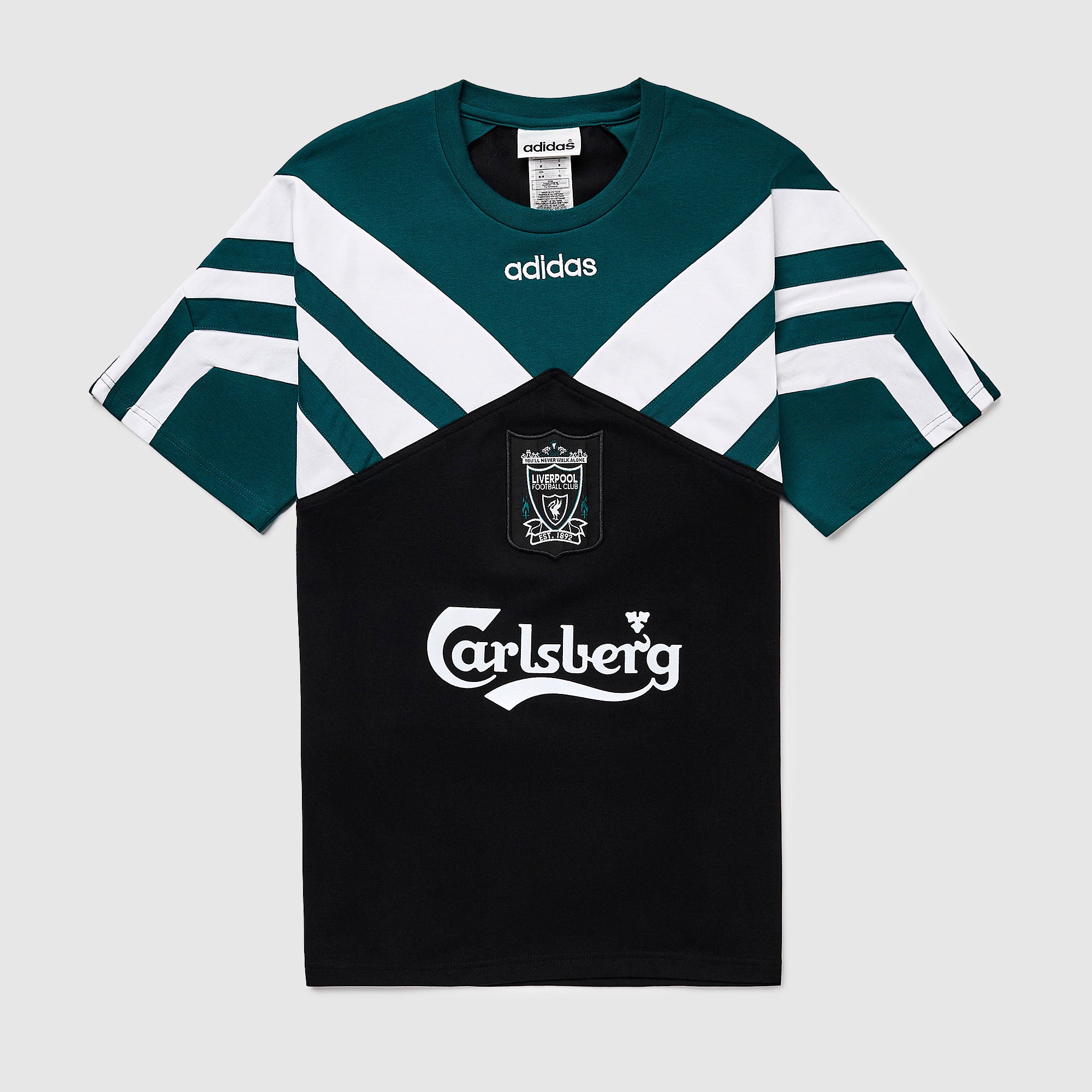 adidas Liverpool 1995 T-Shirt - Black/Rich Green - Mens Replica