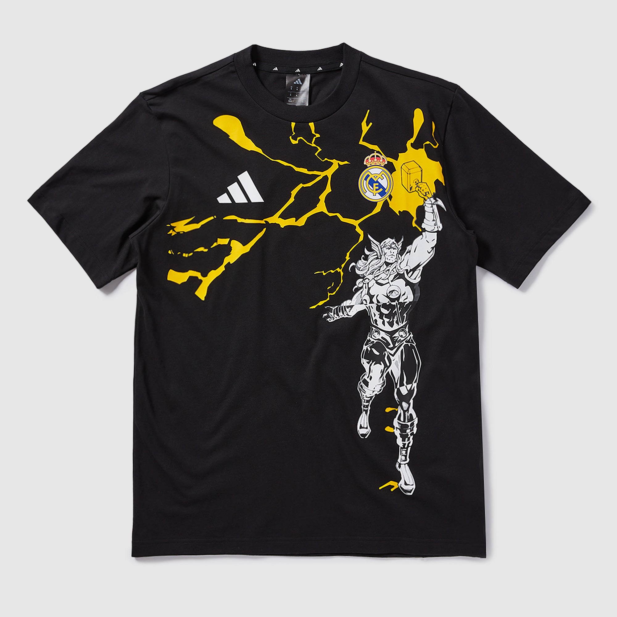 adidas Real Madrid 25/26 x Marvel T-Shirt - Black - Mens Replica