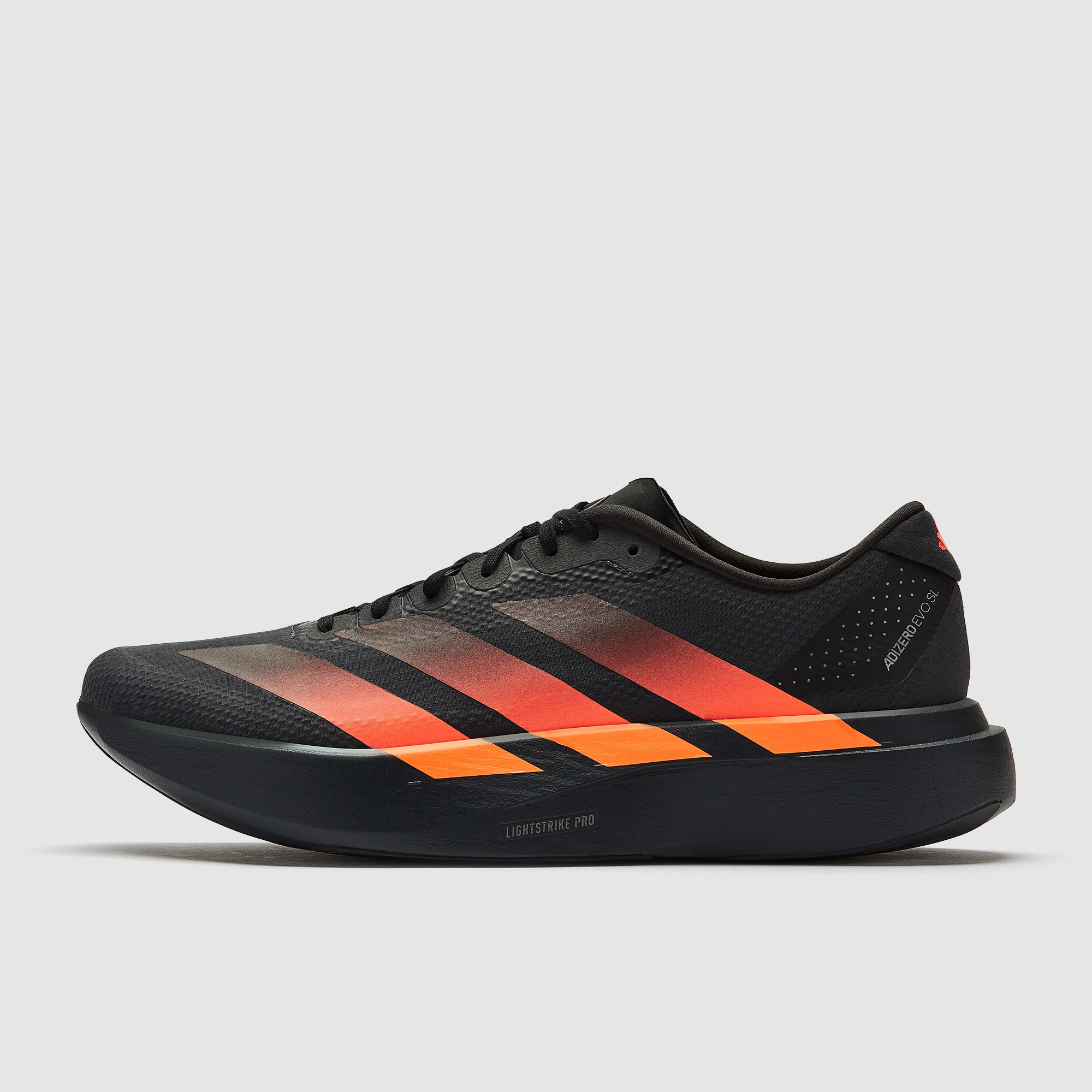 美品 ADIZERO Evo SL M27.5cmブラック オレンジ adidas adizero Evo SL Woven - Carbon/Core Black/Lucid Orange