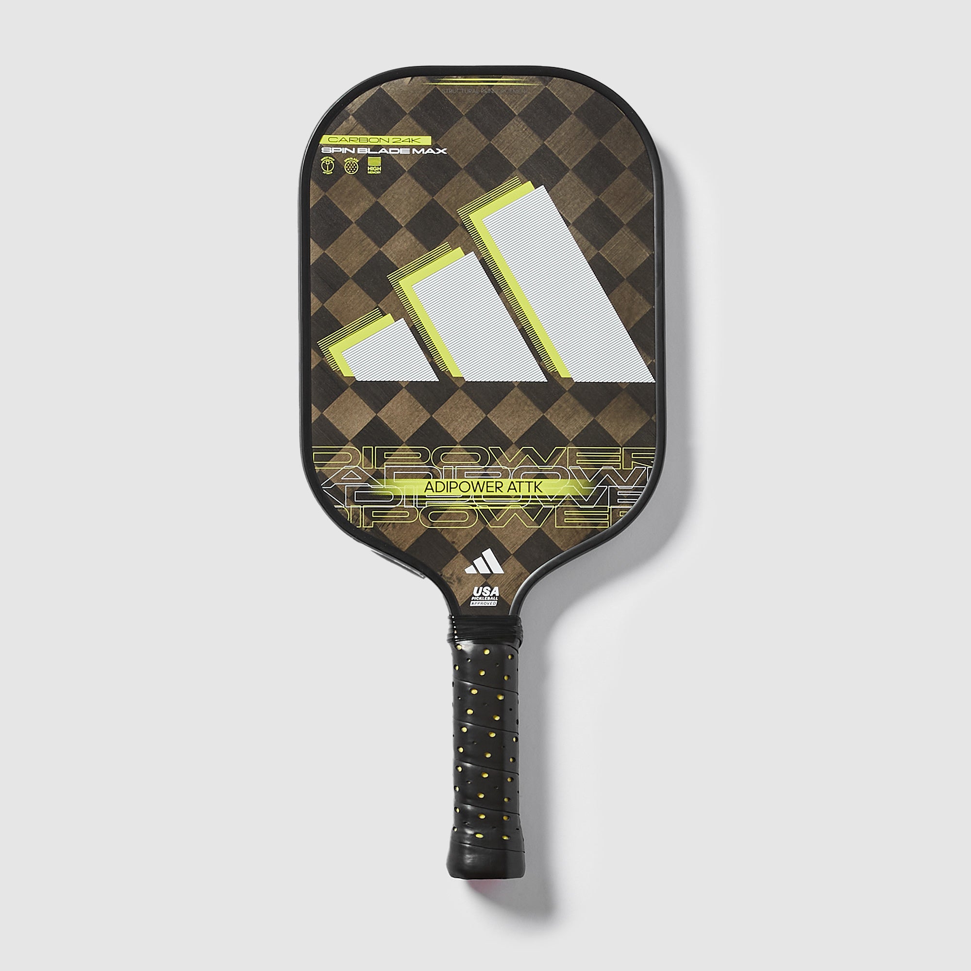 adidas adipower ATTK 3.3 Pickleball Paddle - Black/Yellow/White