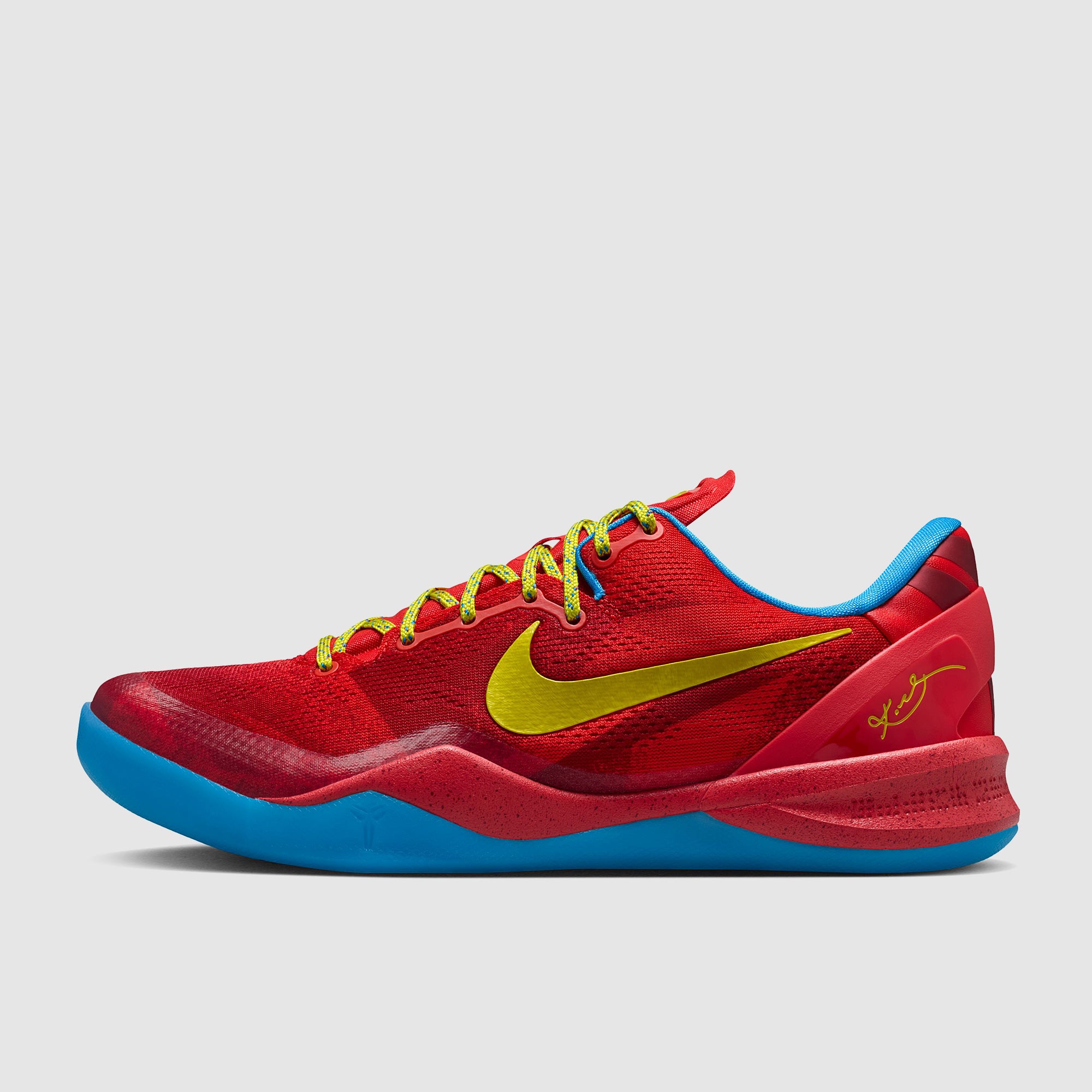 Nike Kobe 8 Protro - Lt Crimson/Bright Citron/Vivid Blue - Mens Shoes