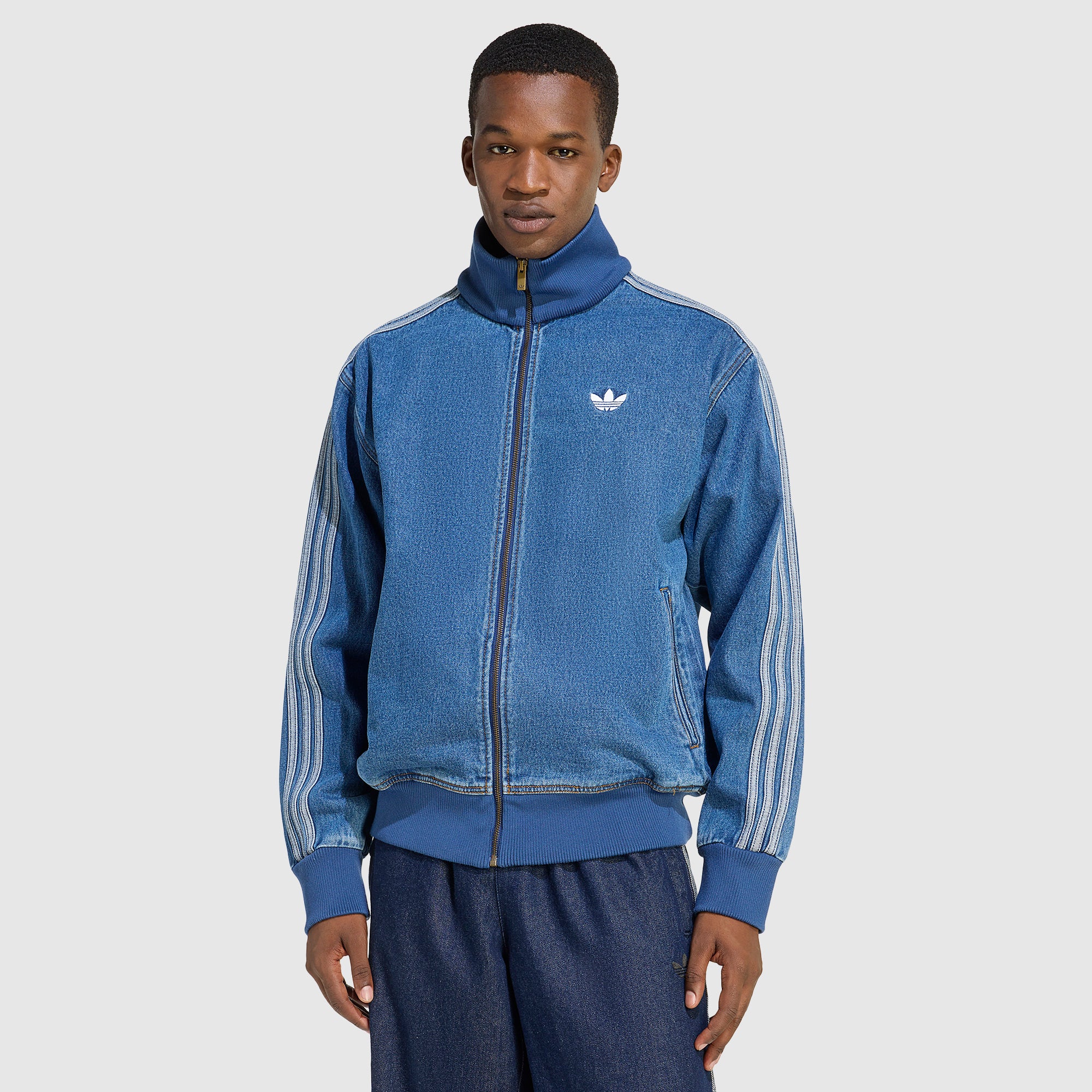 adidas Originals Adicolor Denim Firebird Track Top - Medium Blue