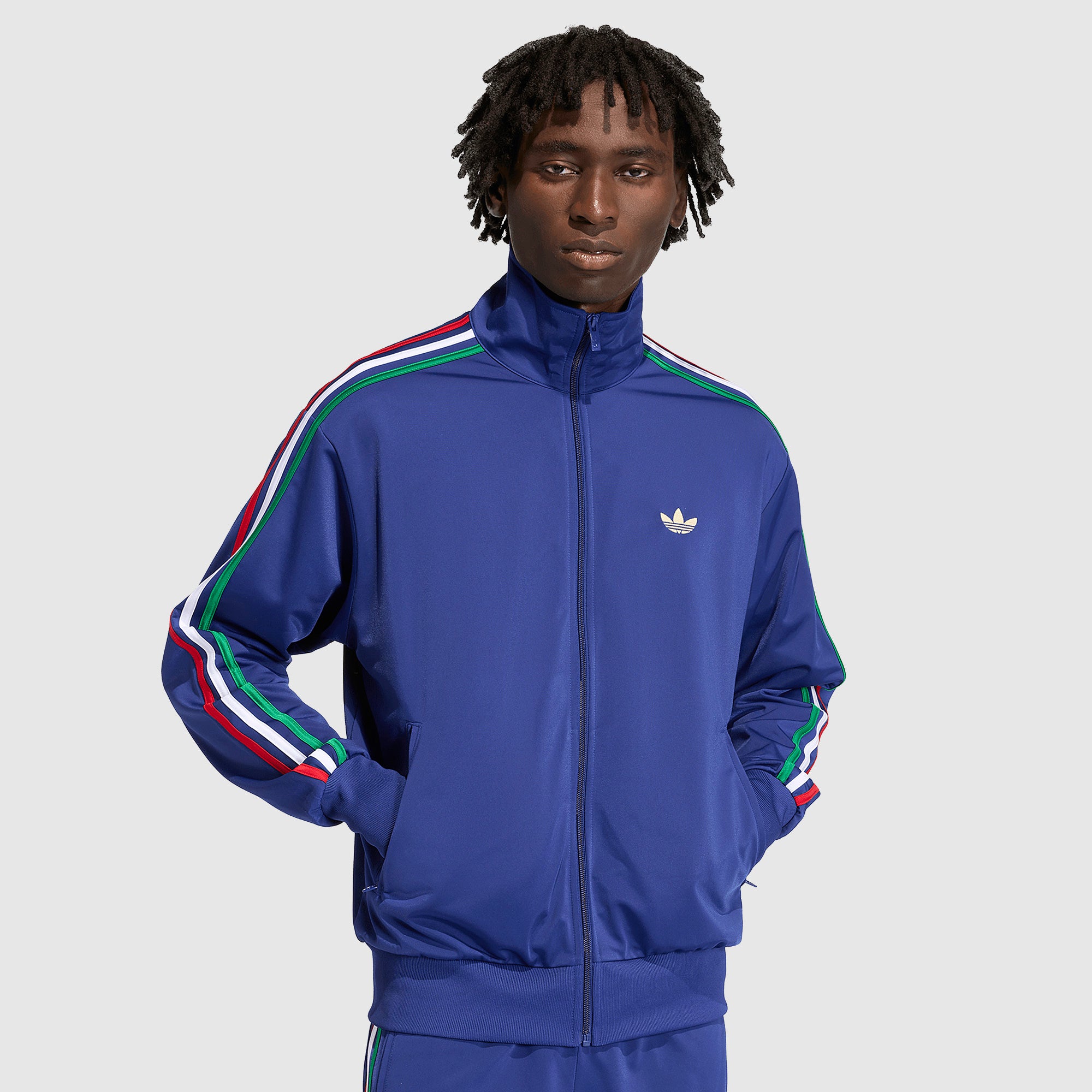 adidas Originals Adicolor Denim Firebird Track Top - Medium Blue