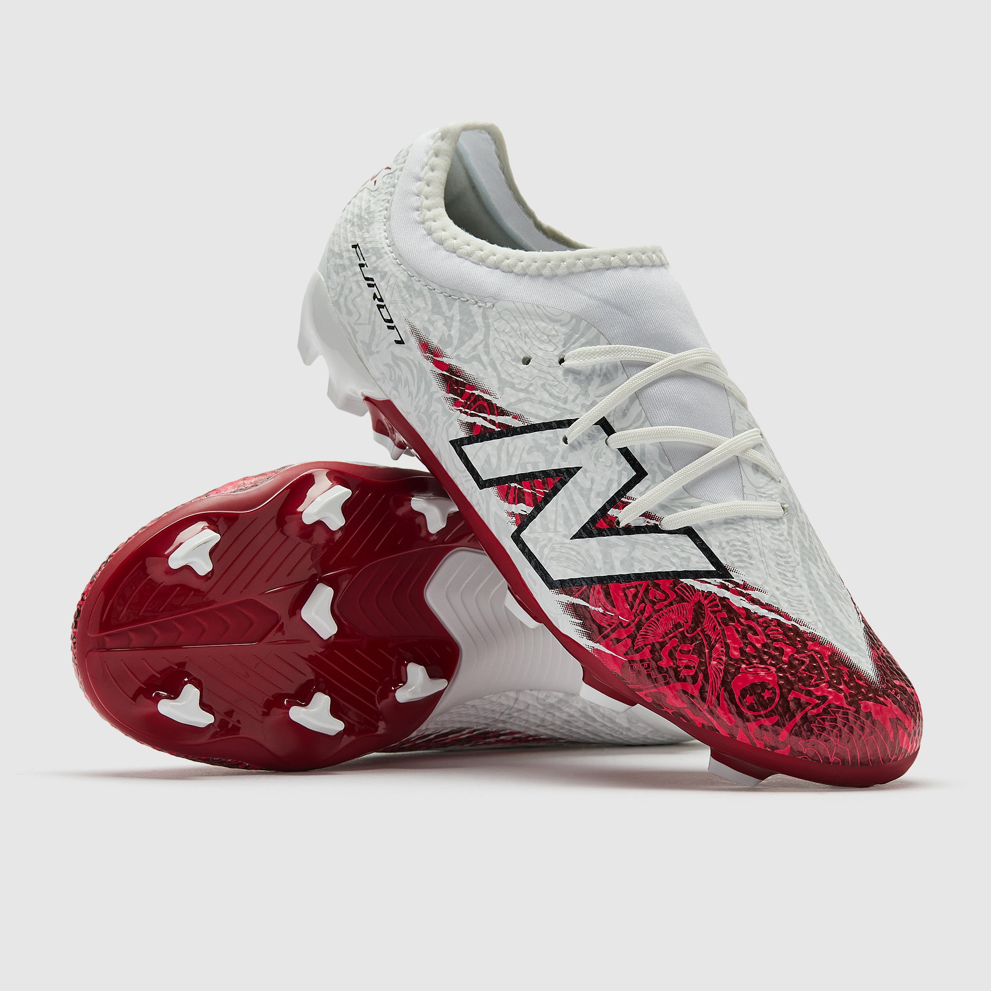 New Balance Kids Furon Team V8 x Saka Firm Ground - White - Junior