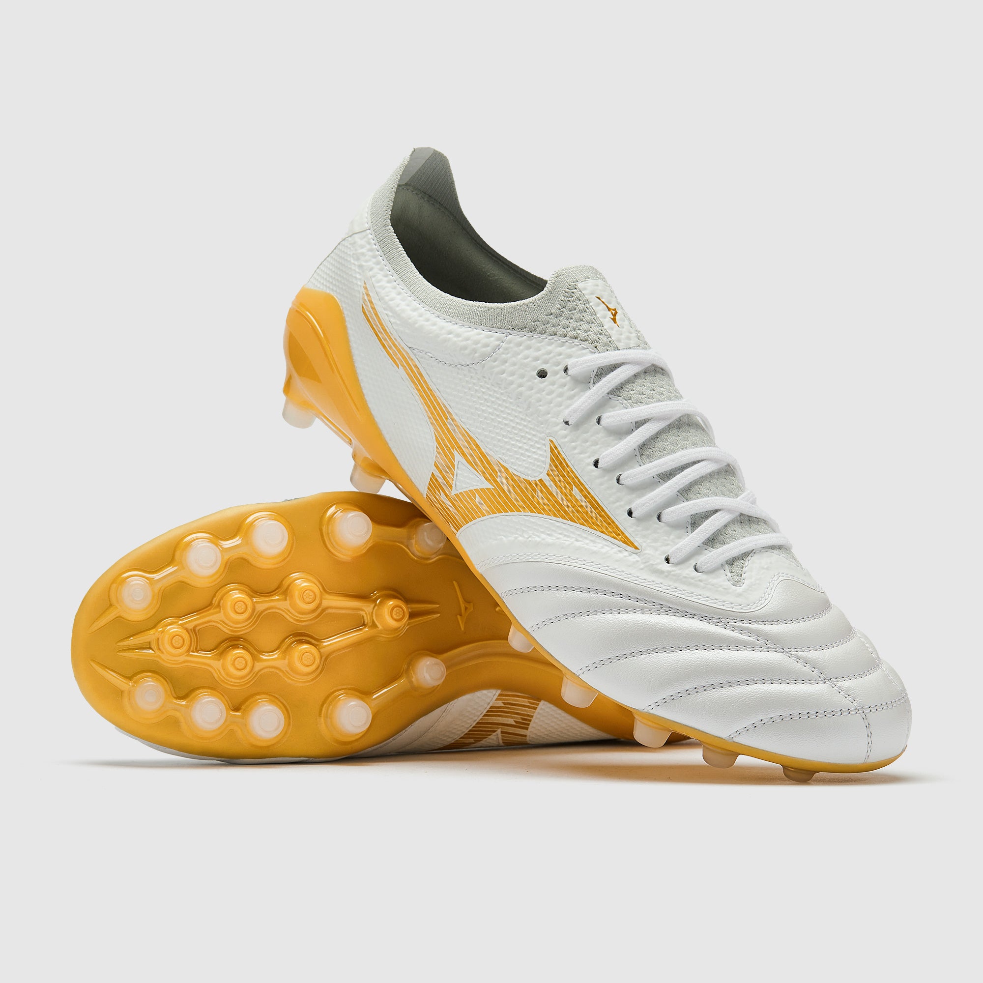 Mizuno Morelia Neo IV Beta Elite Firm Ground - White/MP Gold/Cool
