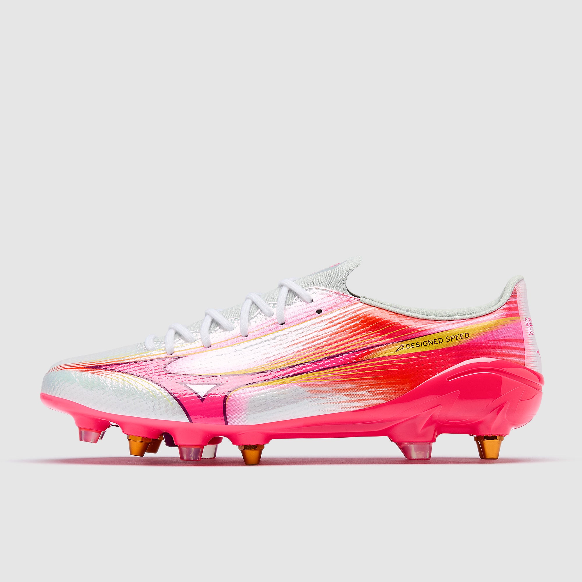 Mizuno Alpha III Made In Japan Mix Soft Ground - White/Fuchsia