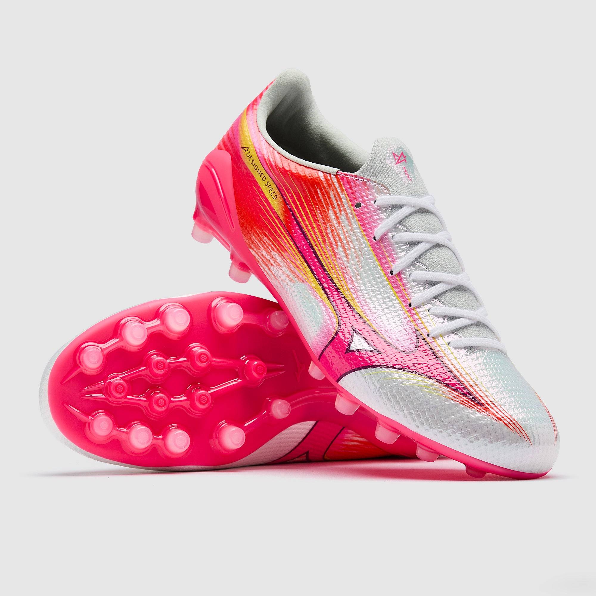 Mizuno Alpha III Elite Artificial Grass - White/Fuchsia Purple