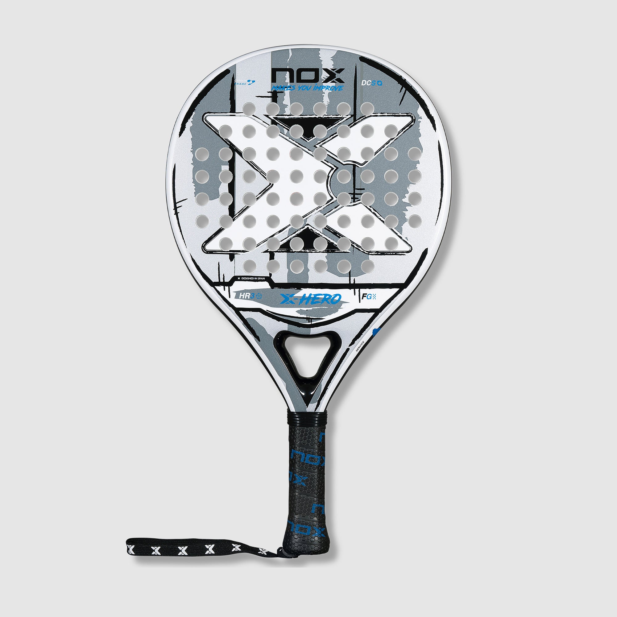 Macho Padel Racket NOX X-HERO Padel Racket - White - Adult Padel Rackets