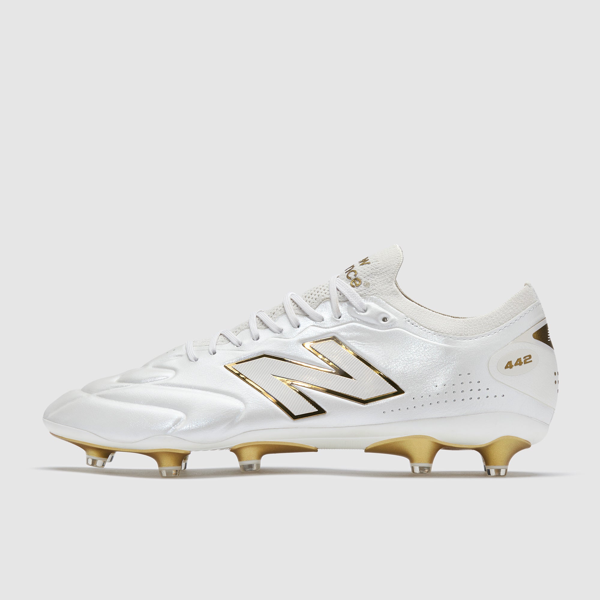 New Balance 442 フットサルシューズ ホワイト×ゴールド New Balance 442 V3 Elite FG First Edition - White/Gold Metallic
