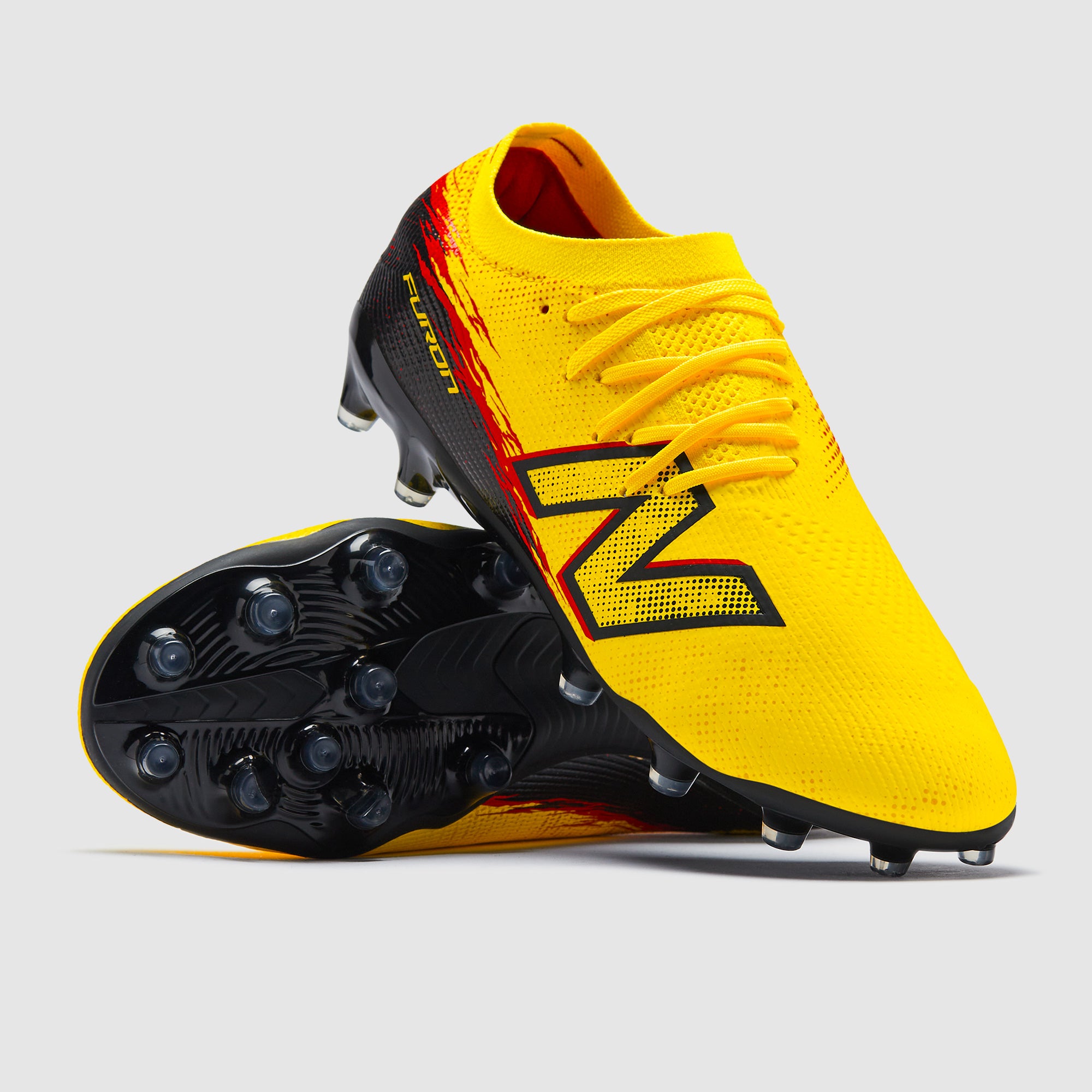 New Balance Furon V8 Pro MG - Punch Yellow/Black/Fire Cracker